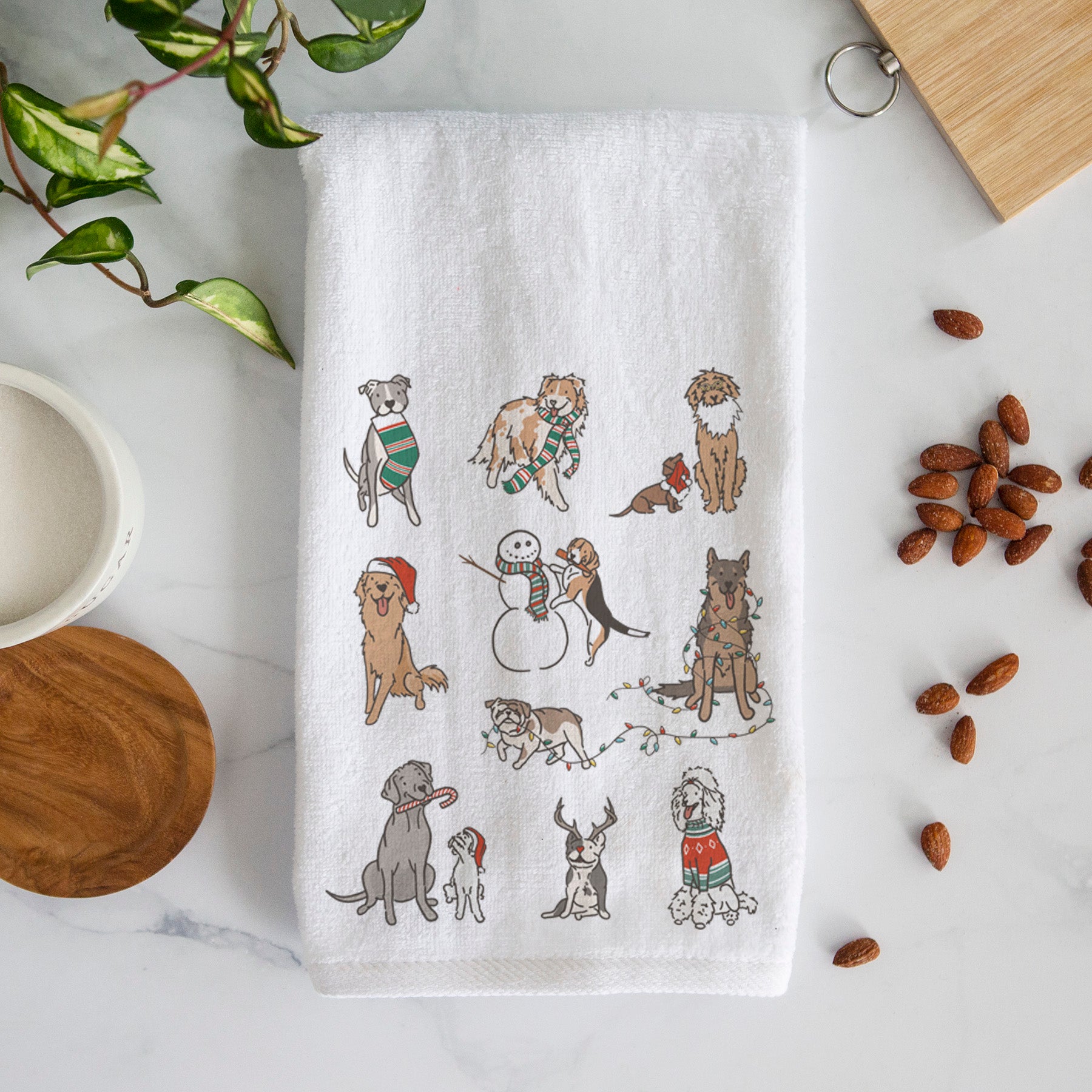 Christmas Pups Hand Towel