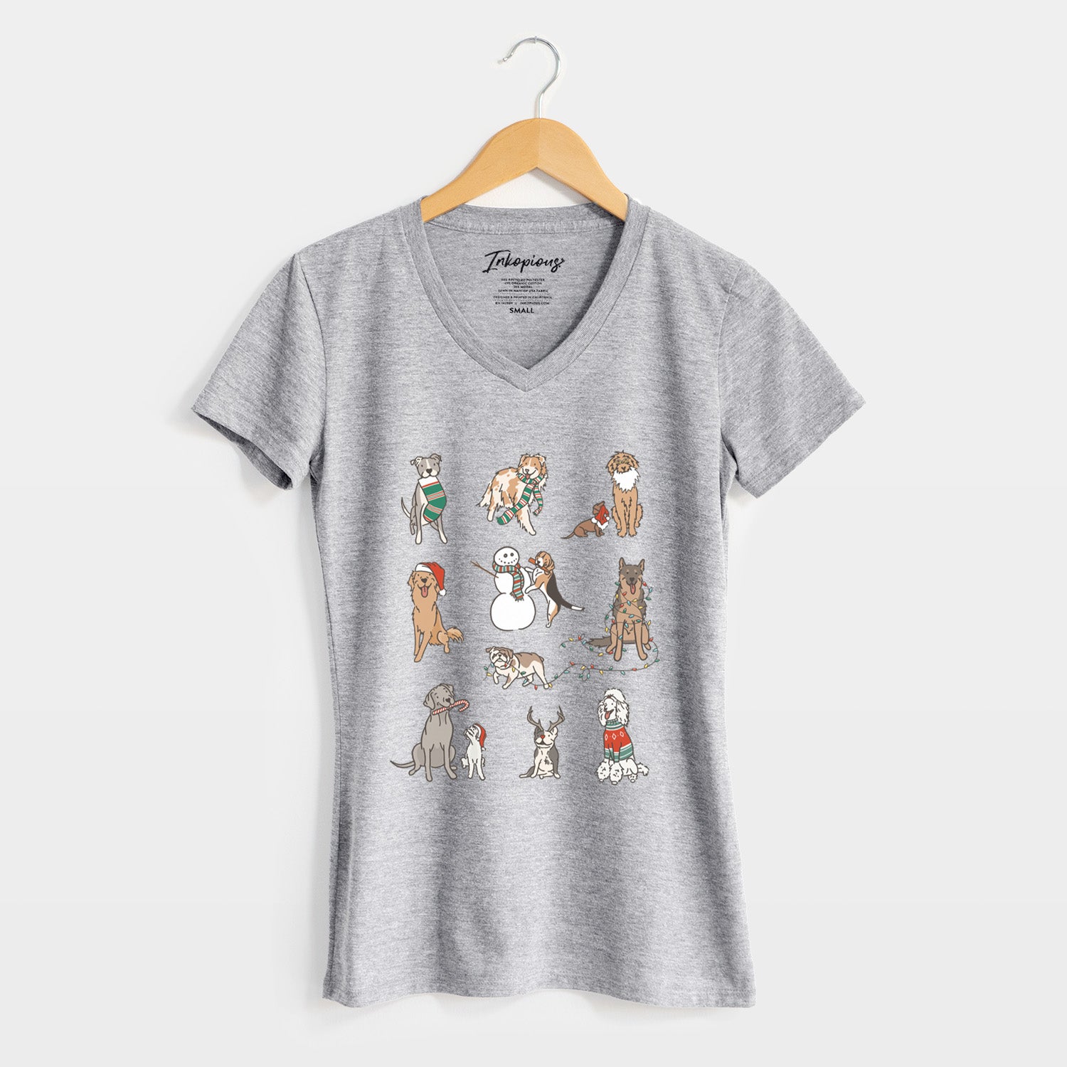 Christmas Pups - Women's Perfect V-neck Shirt