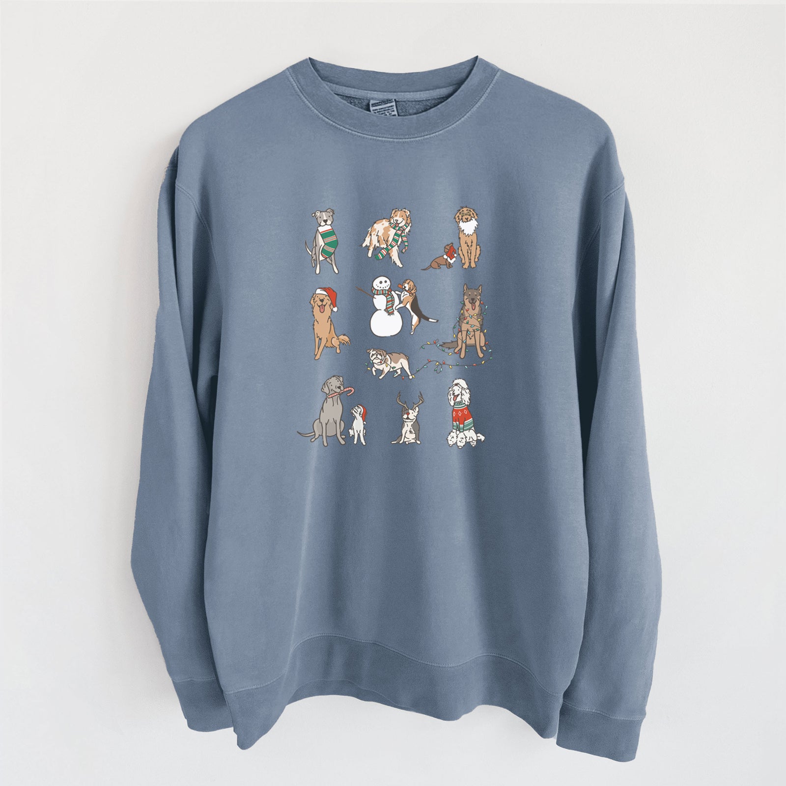 Christmas Pups - Unisex Pigment Dyed Crew Sweatshirt