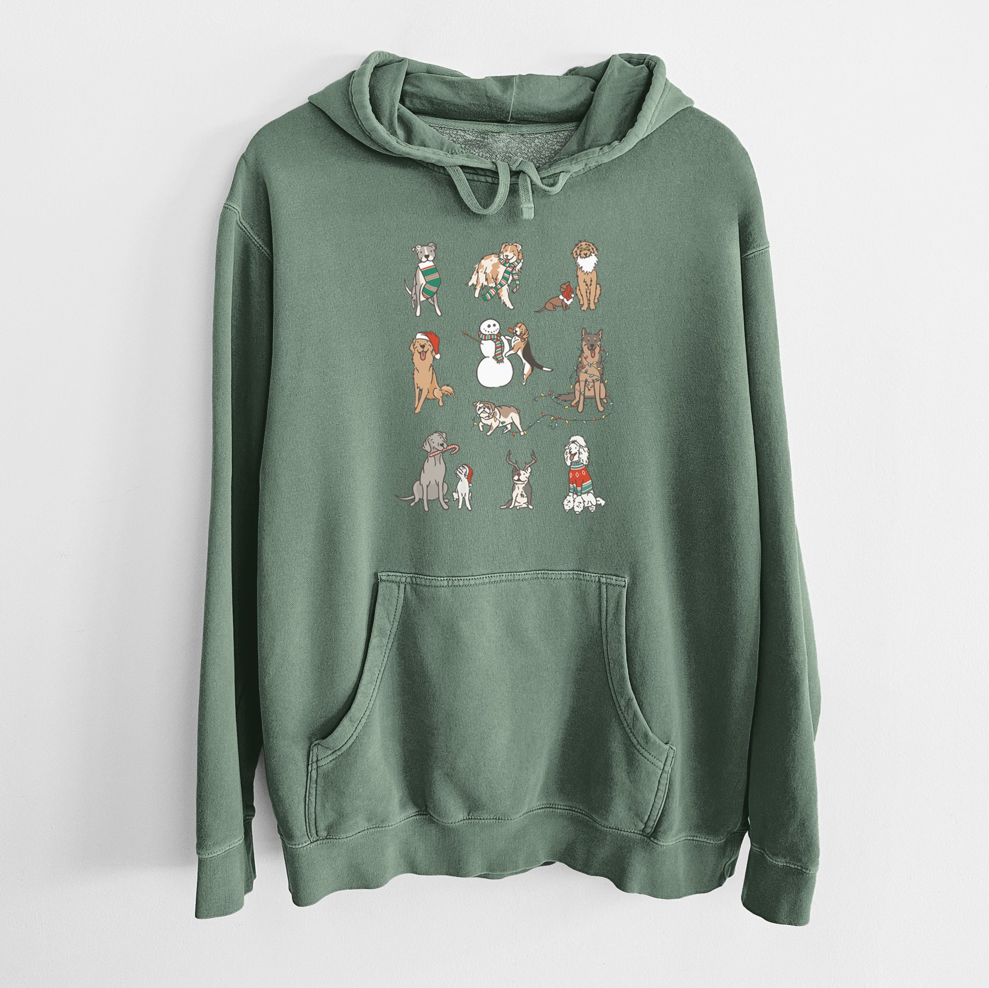 Christmas Pups - Unisex Pigment Dyed Hoodie