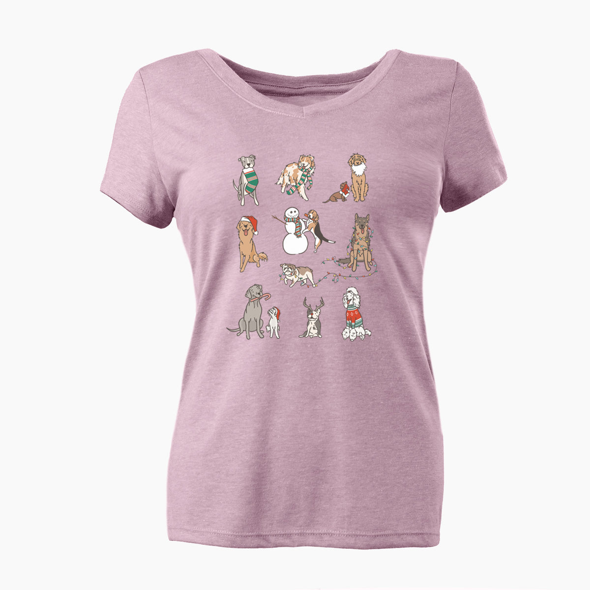 Christmas Pups - Women's Perfect V-neck Shirt