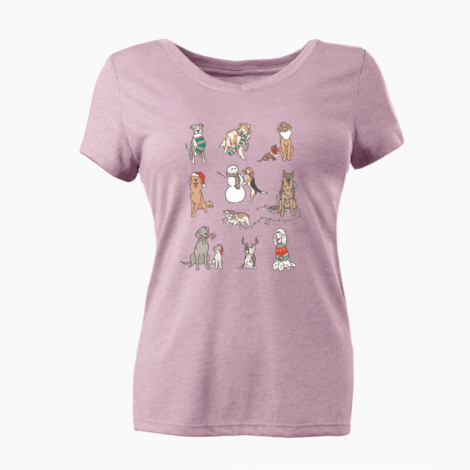 Christmas Pups - Women's Perfect V-neck Shirt
