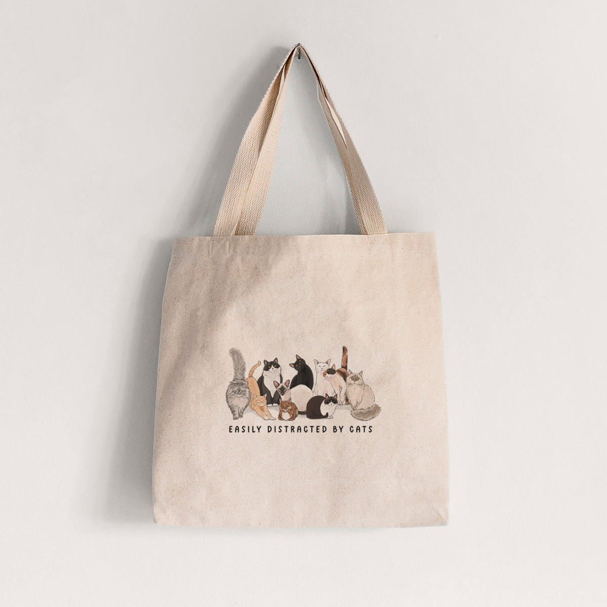 Vibrant Easily Distracted by Cats - Tote Bag