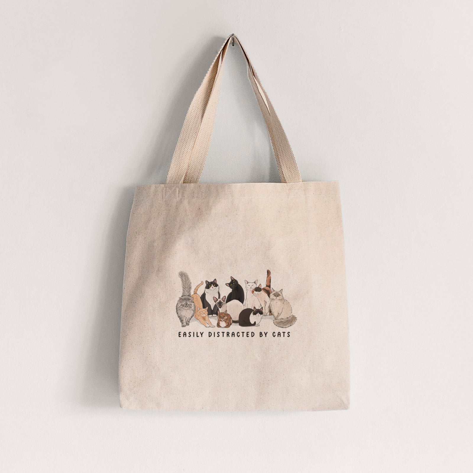 Vibrant Easily Distracted by Cats - Tote Bag