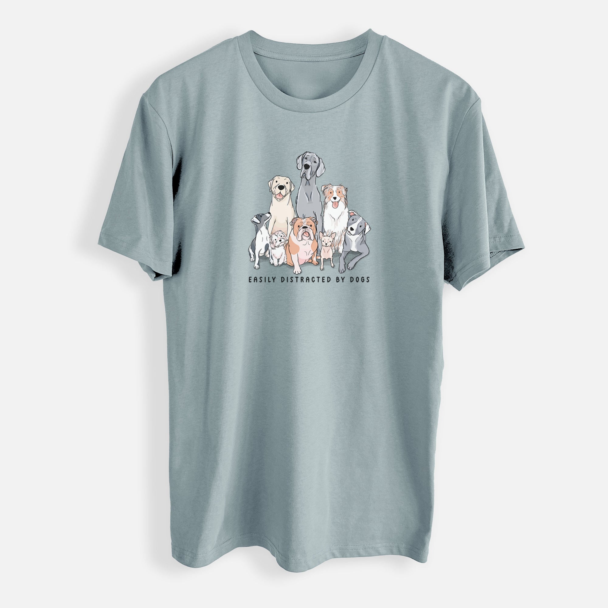 Vibrant Easily Distracted by Dogs - Mens Everyday Staple Tee