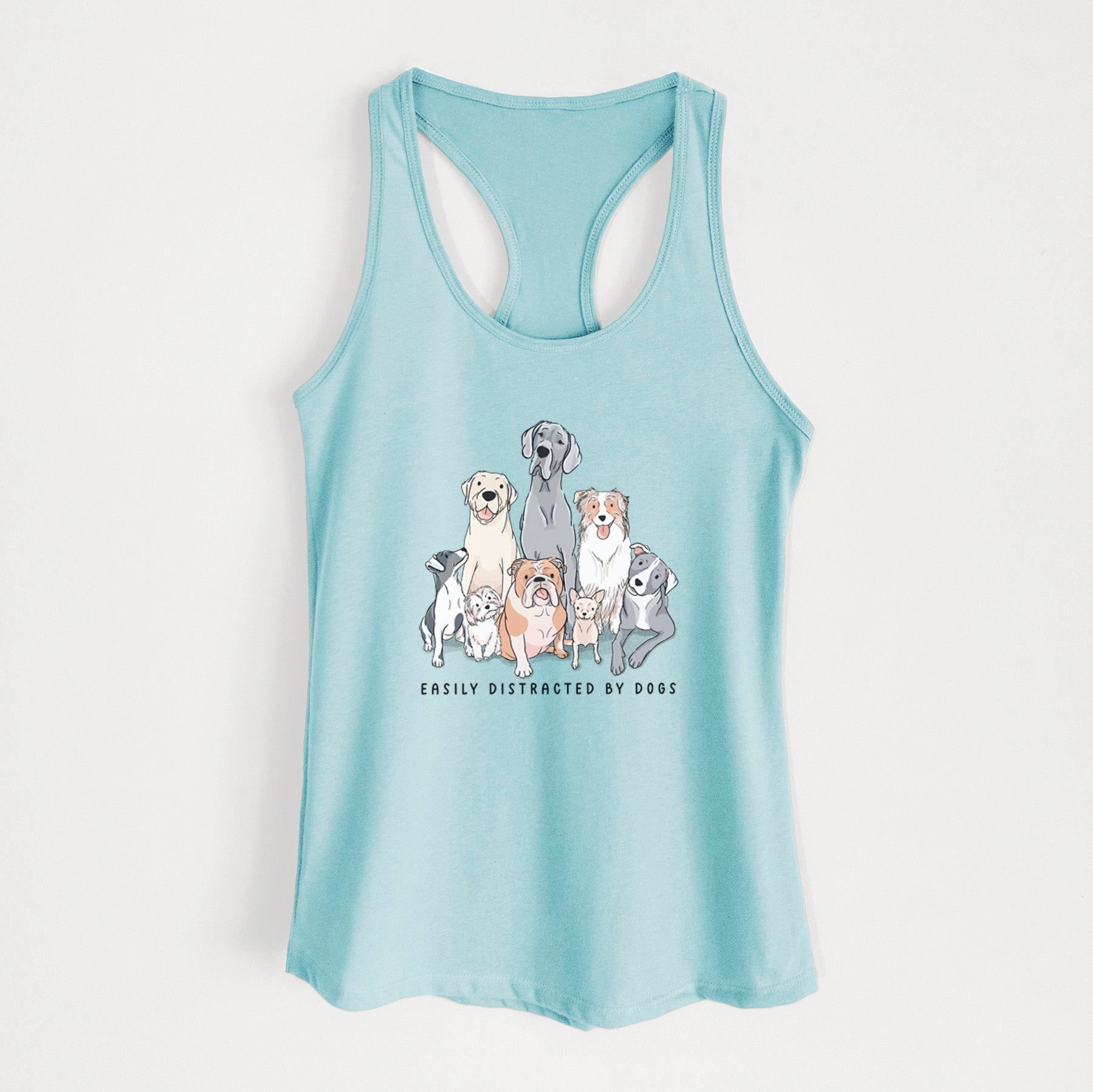 Vibrant Easily Distracted by Dogs - Women's Racerback Tanktop