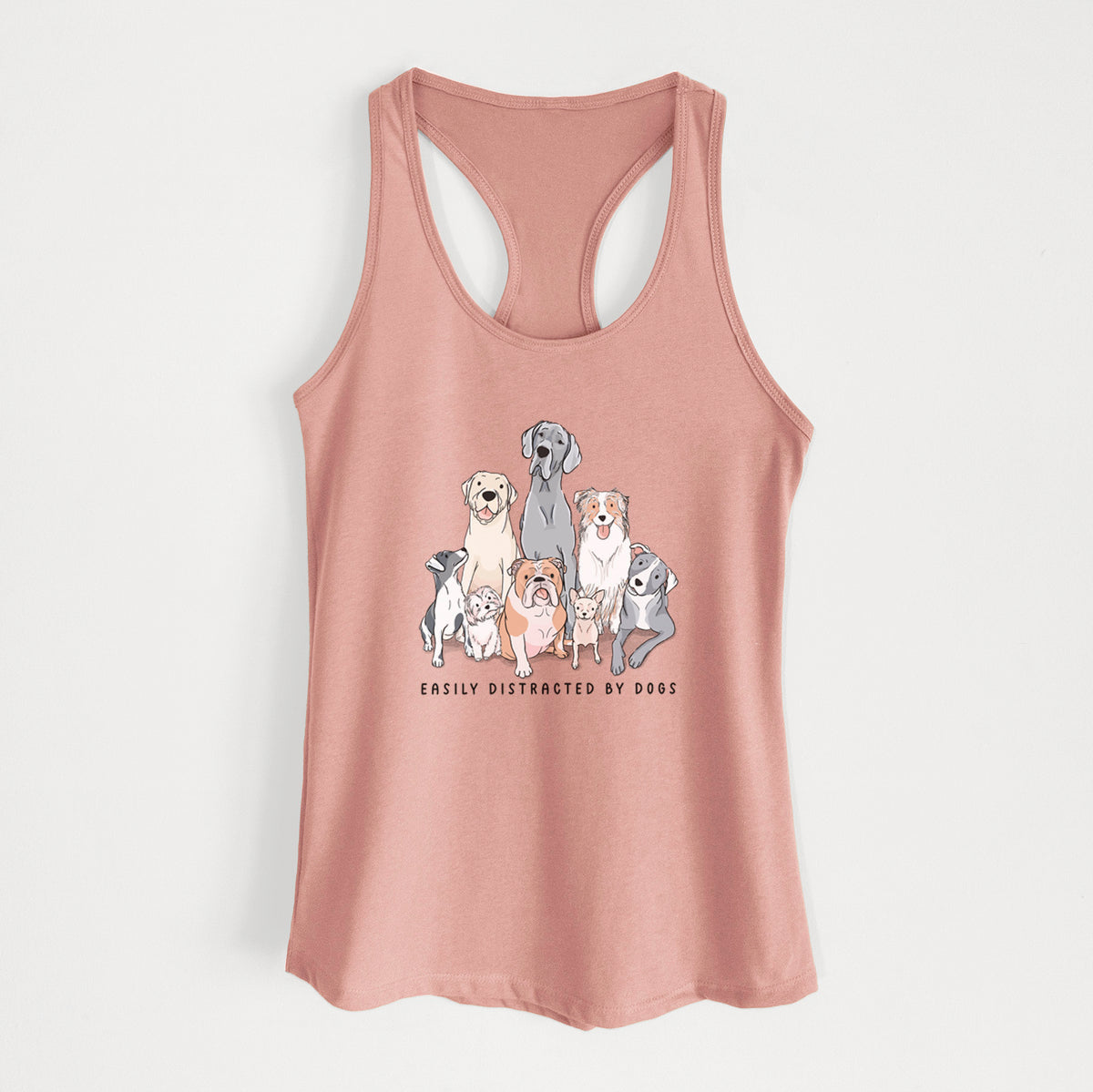 Vibrant Easily Distracted by Dogs - Women&#39;s Racerback Tanktop