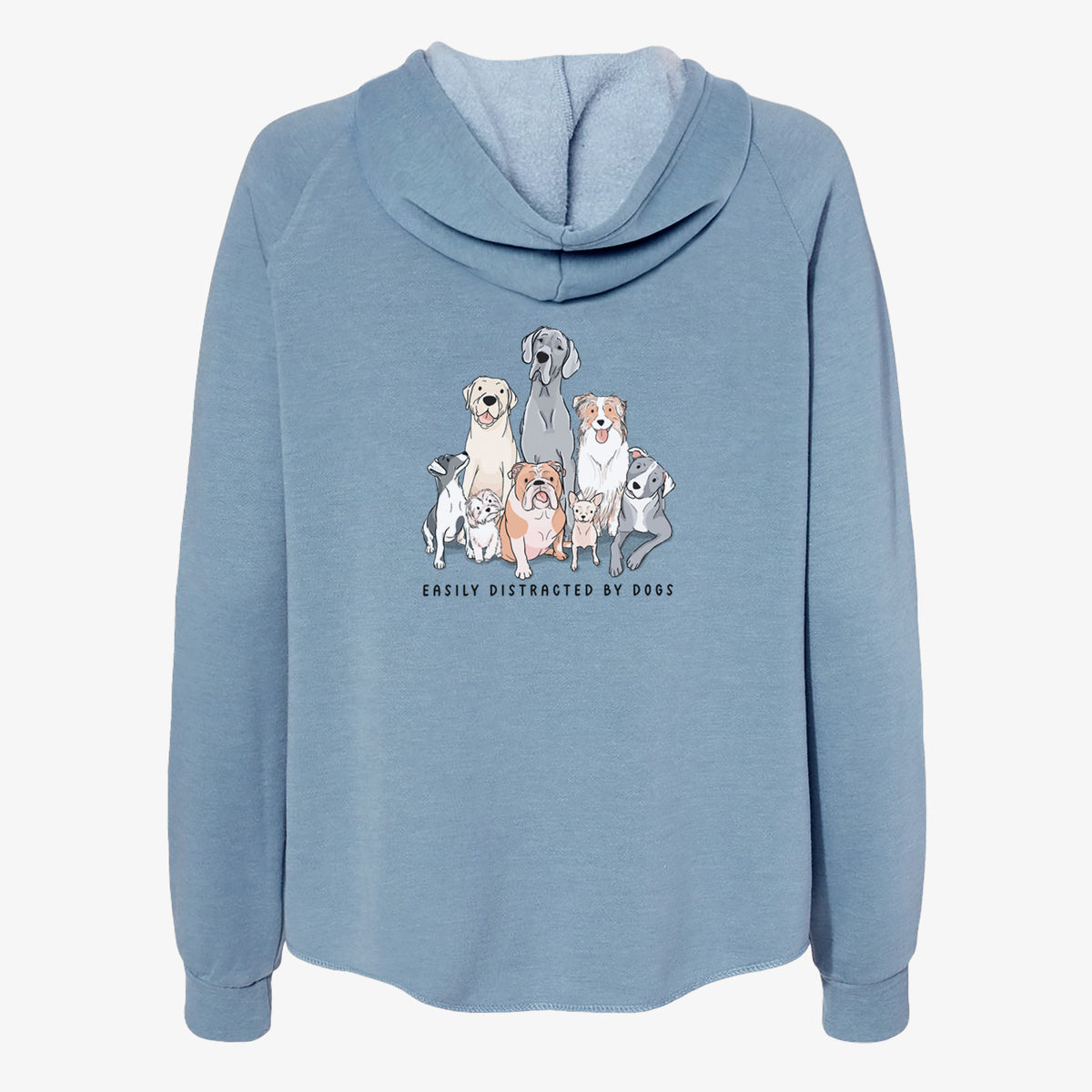 Vibrant Easily Distracted by Dogs - Women's Cali Wave Zip-Up Sweatshirt