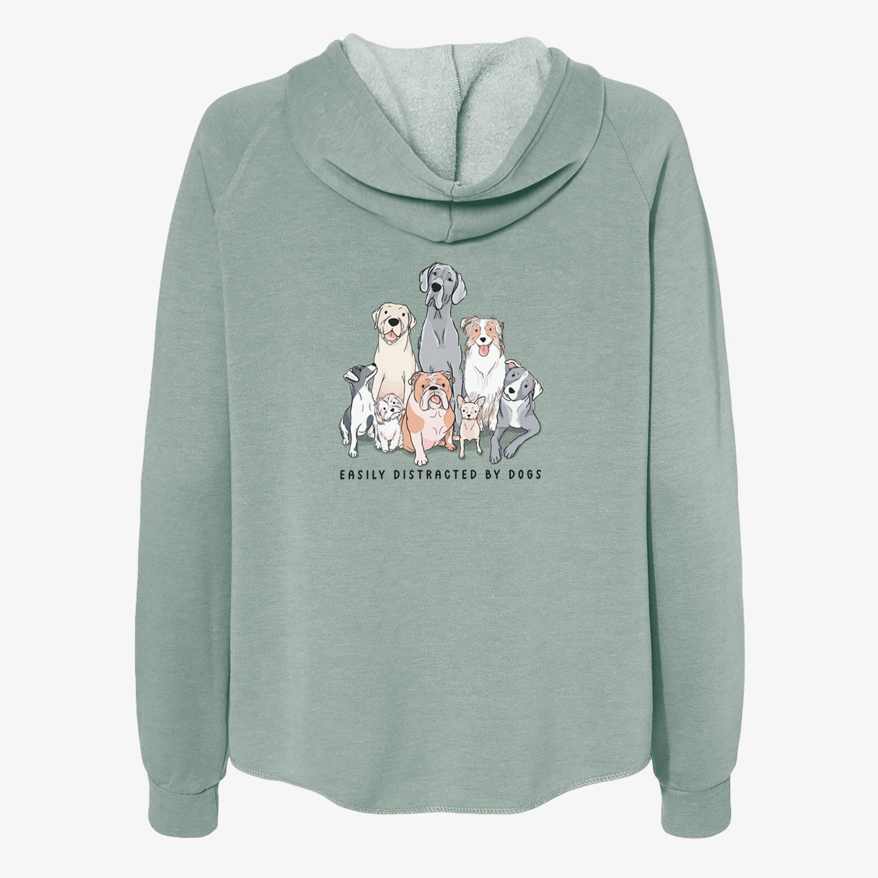 Vibrant Easily Distracted by Dogs - Women's Cali Wave Zip-Up Sweatshirt