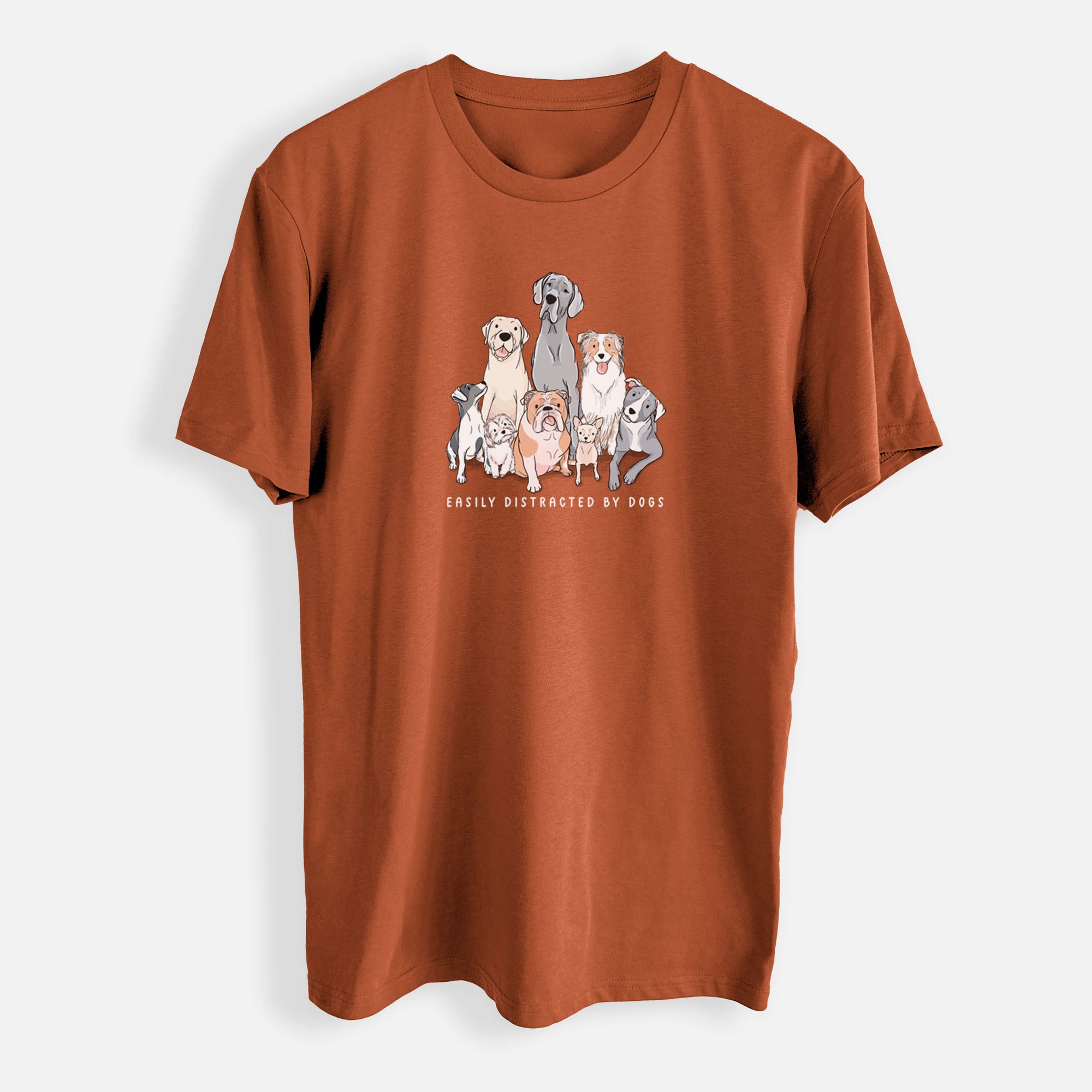 Vibrant Easily Distracted by Dogs - Mens Everyday Staple Tee