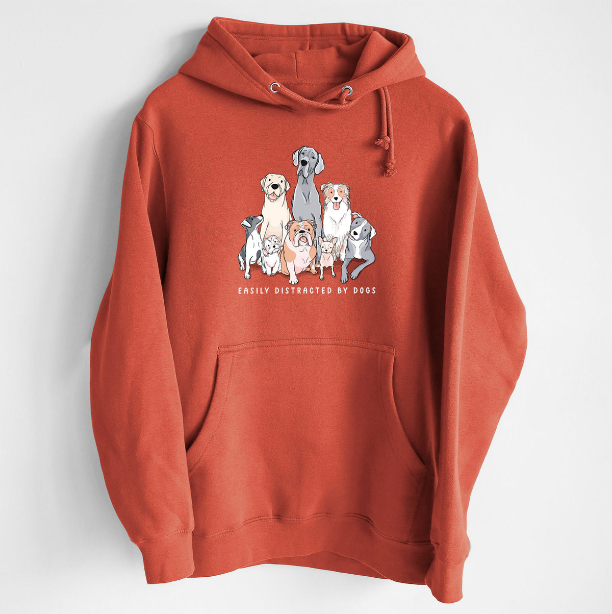 Vibrant Easily Distracted by Dogs - Heavyweight Fleece Hoodie