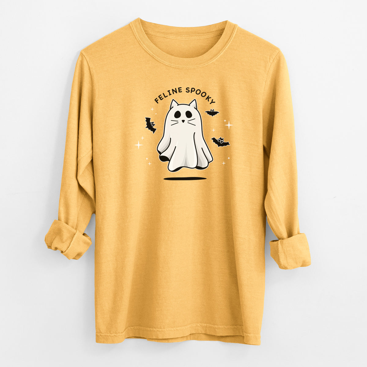 Vibrant Feline Spooky - Heavyweight 100% Cotton Long Sleeve