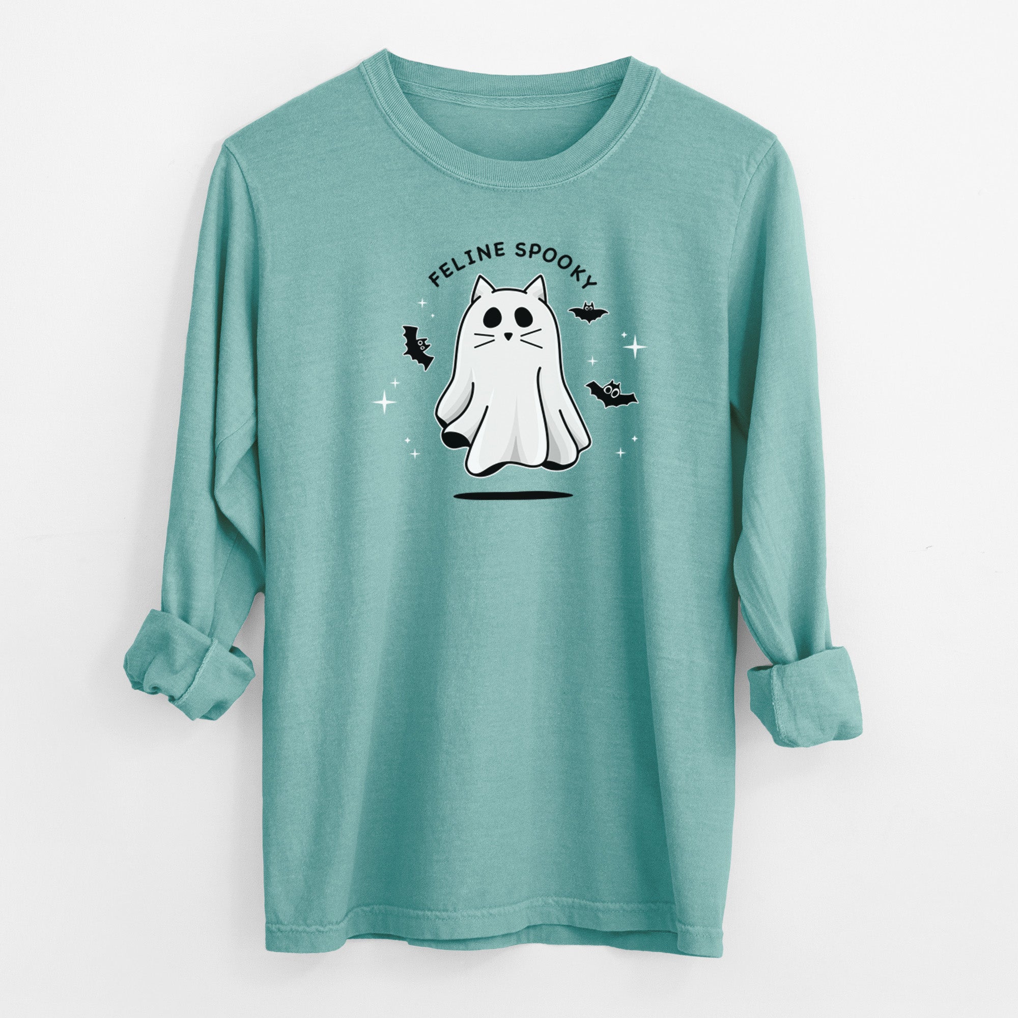 Vibrant Feline Spooky - Heavyweight 100% Cotton Long Sleeve