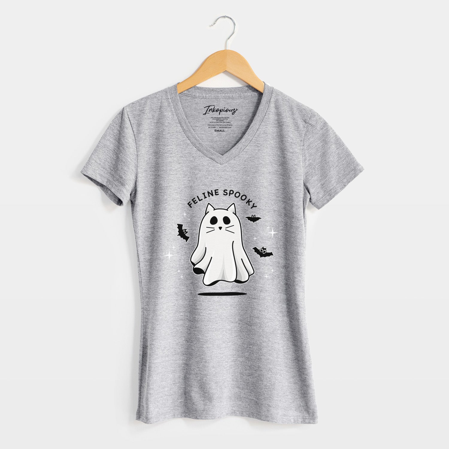 Vibrant Feline Spooky - Women's Perfect V-neck Shirt
