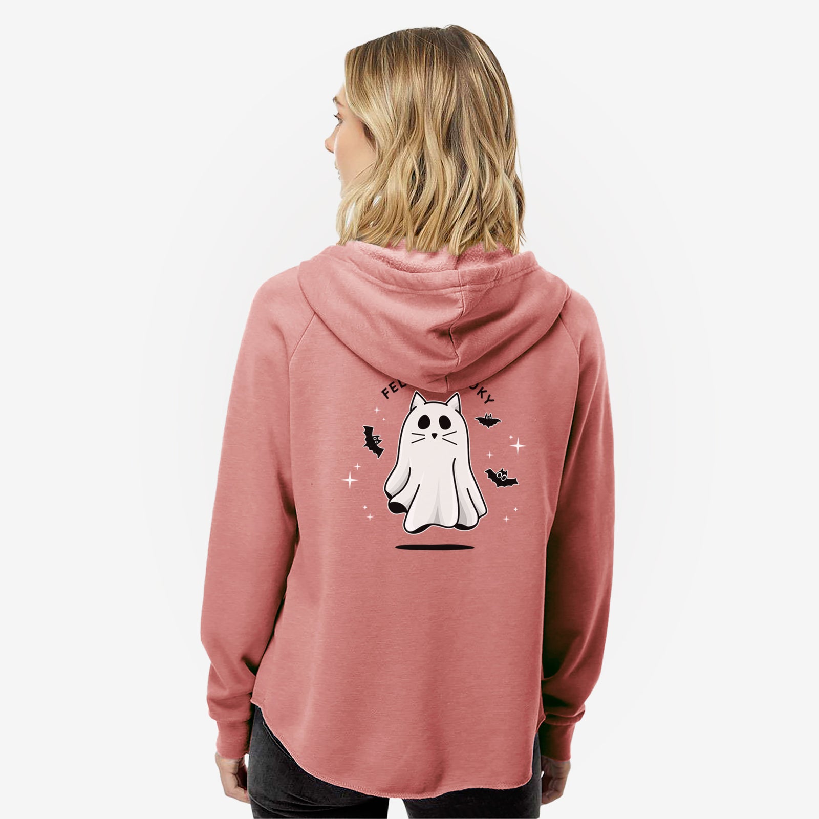 Vibrant Feline Spooky - Women's Cali Wave Zip-Up Sweatshirt
