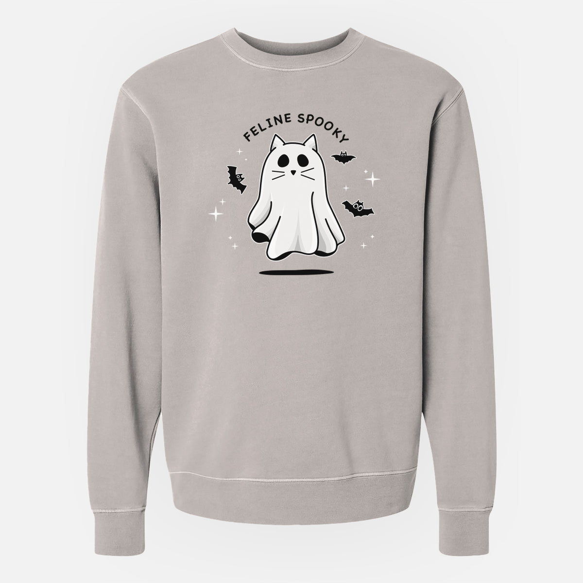 Vibrant Feline Spooky - Unisex Pigment Dyed Crew Sweatshirt