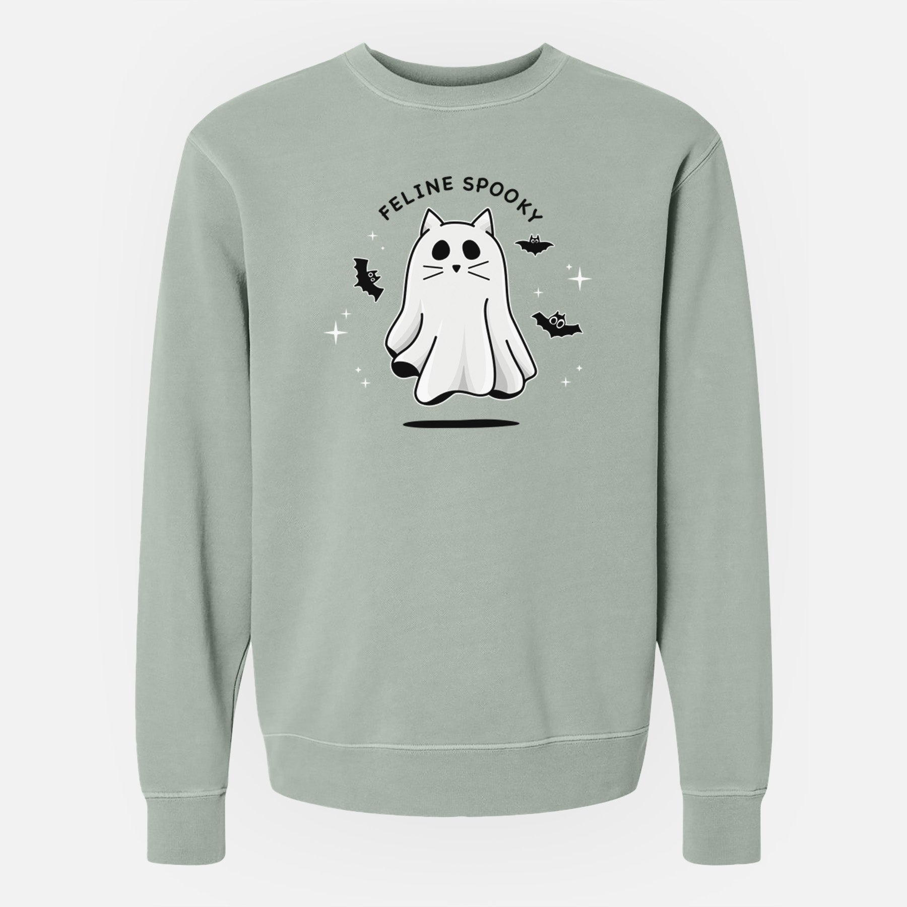 Vibrant Feline Spooky - Unisex Pigment Dyed Crew Sweatshirt