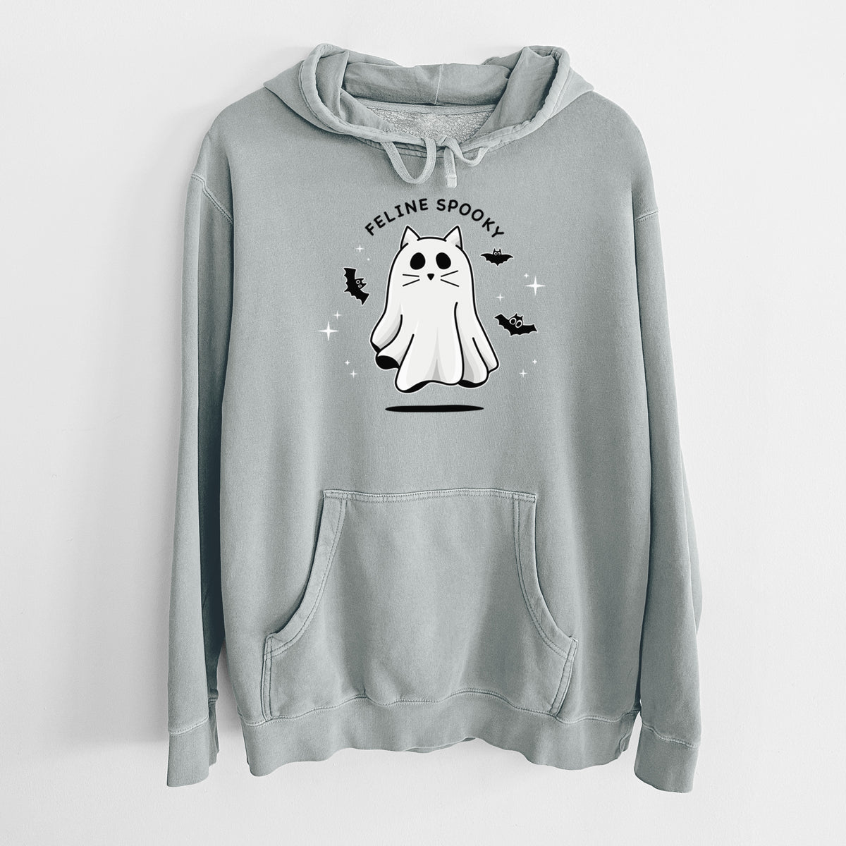 Vibrant Feline Spooky - Unisex Pigment Dyed Hoodie