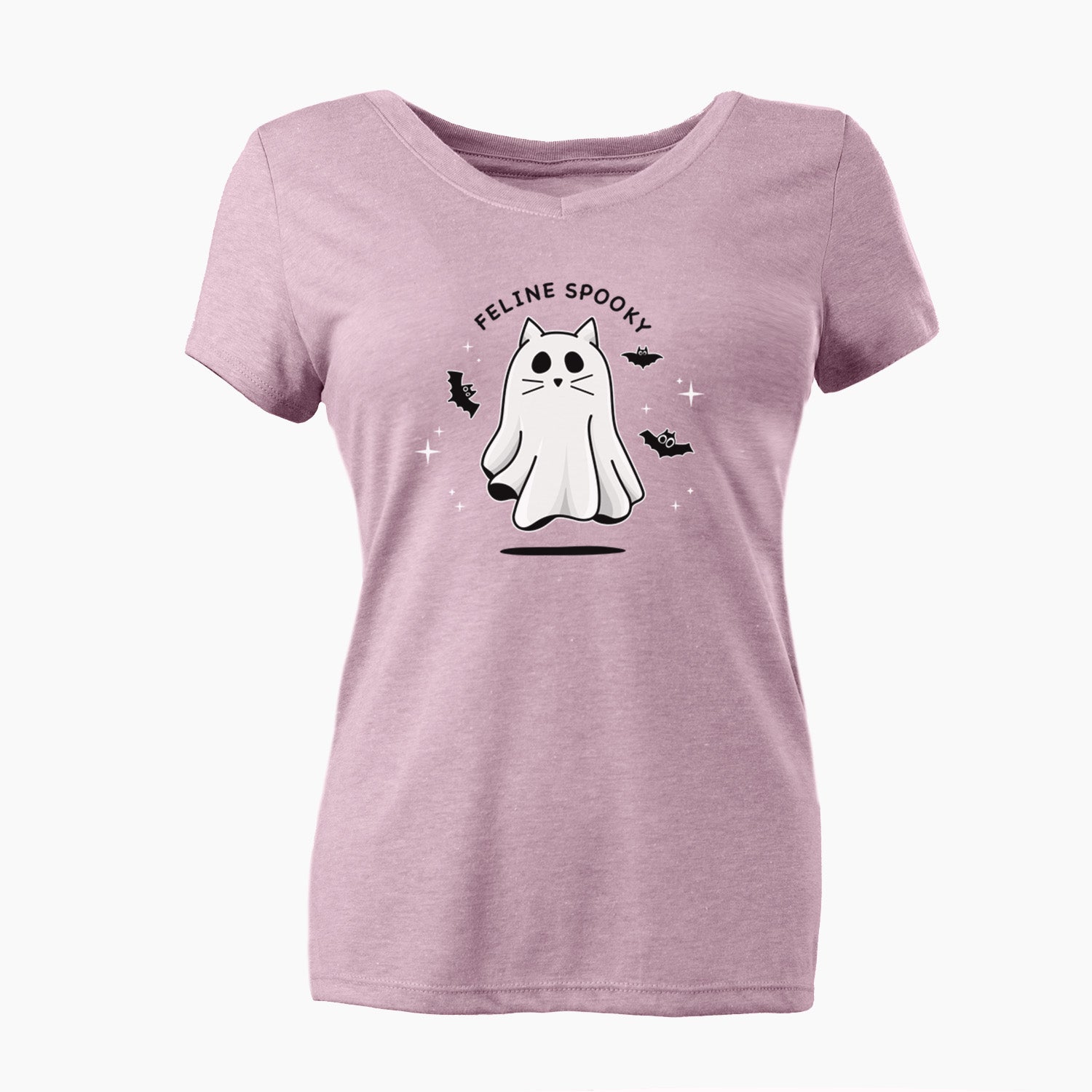 Vibrant Feline Spooky - Women's Perfect V-neck Shirt