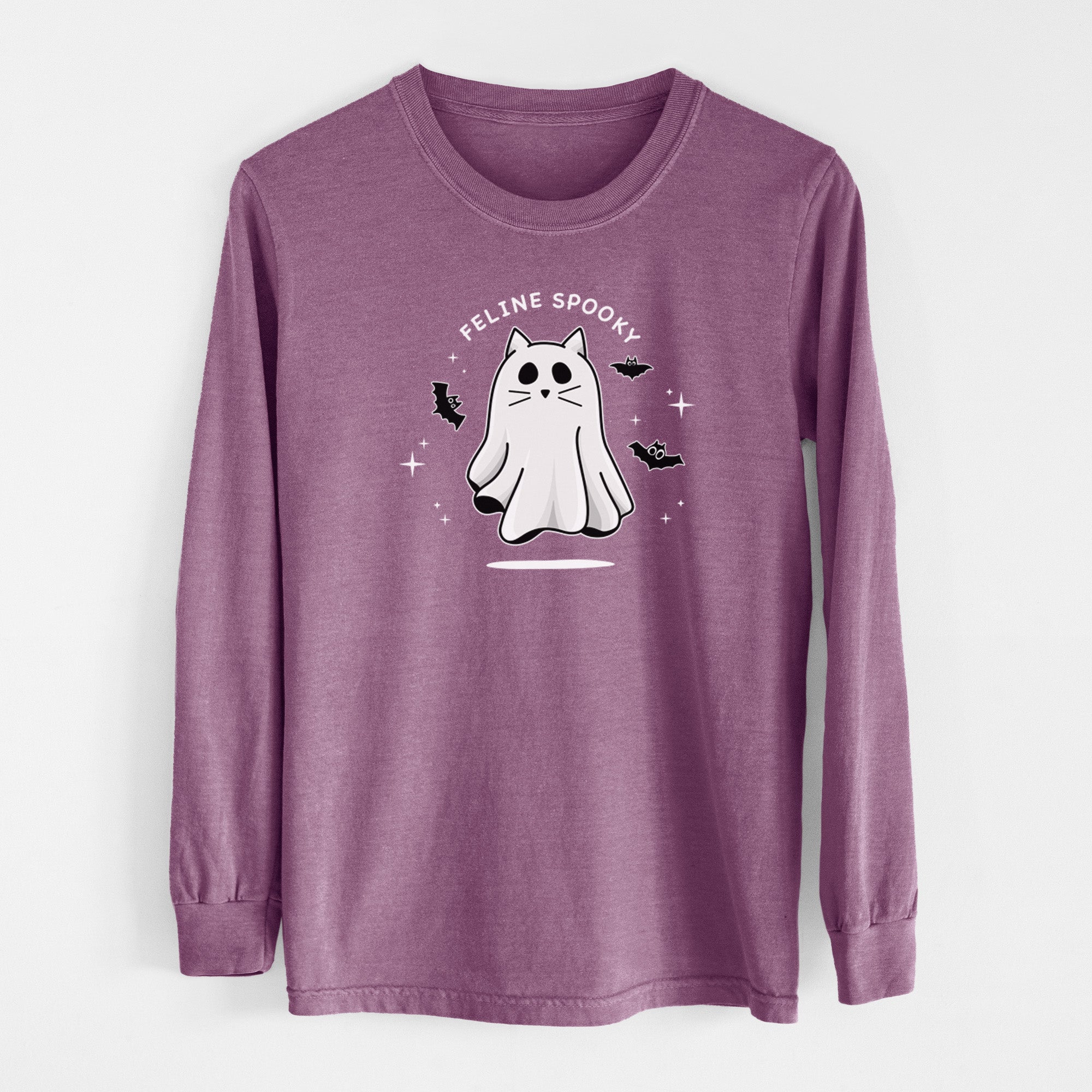 Vibrant Feline Spooky - Heavyweight 100% Cotton Long Sleeve