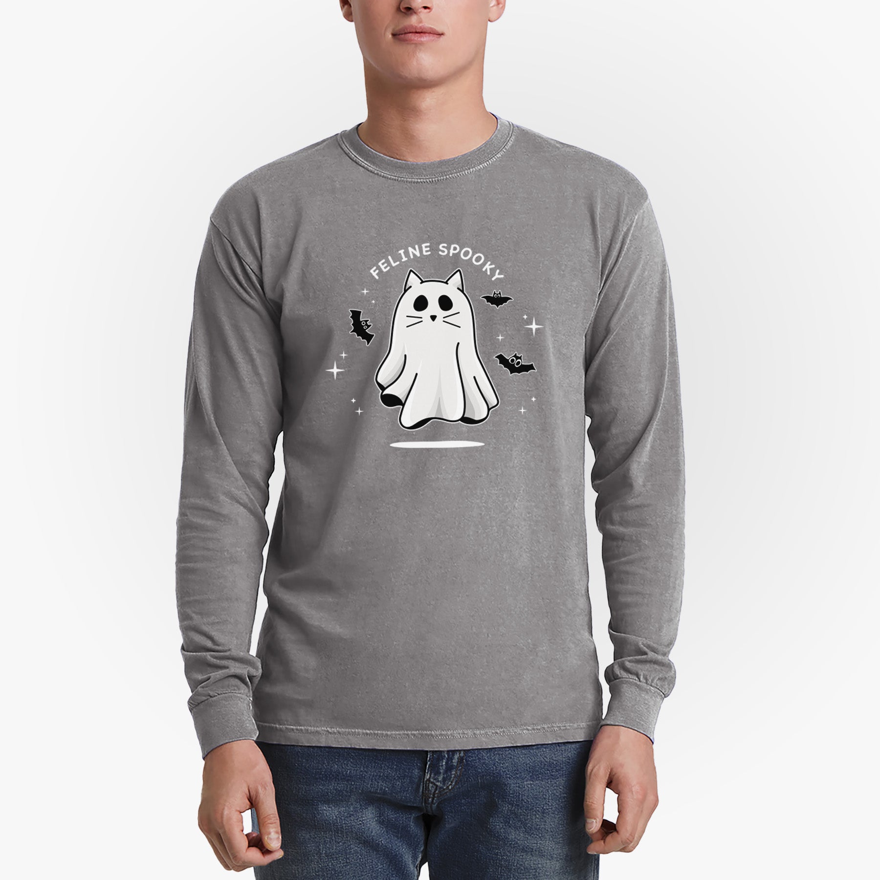 Vibrant Feline Spooky - Heavyweight 100% Cotton Long Sleeve