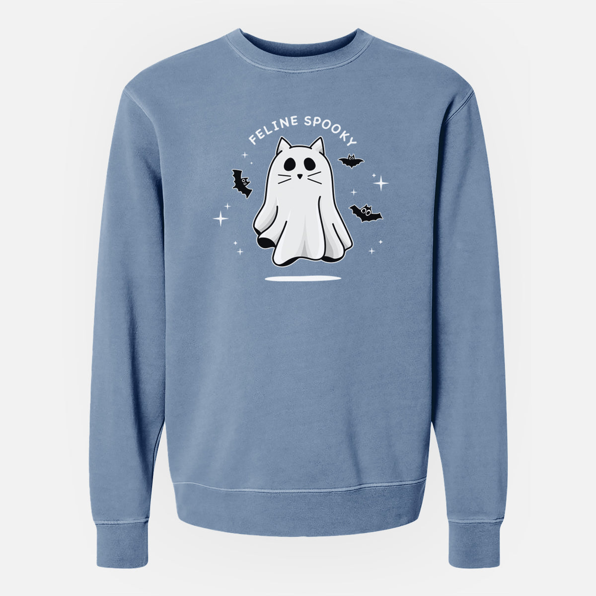 Vibrant Feline Spooky - Unisex Pigment Dyed Crew Sweatshirt