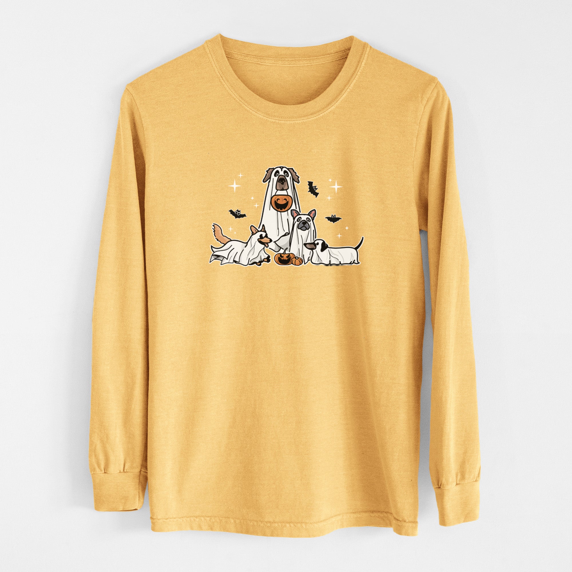 Vibrant Ghost Pups - Heavyweight 100% Cotton Long Sleeve