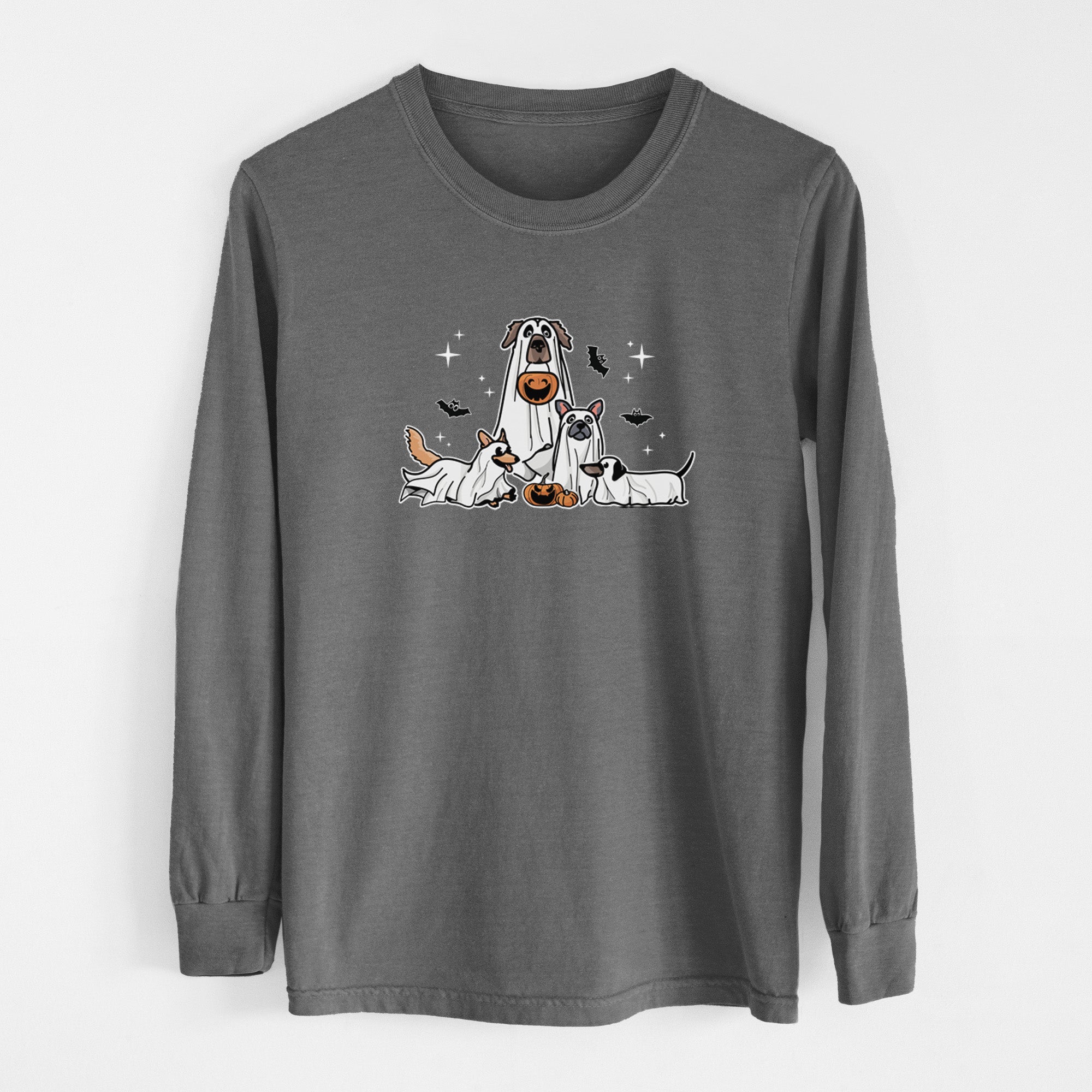 Vibrant Ghost Pups - Heavyweight 100% Cotton Long Sleeve