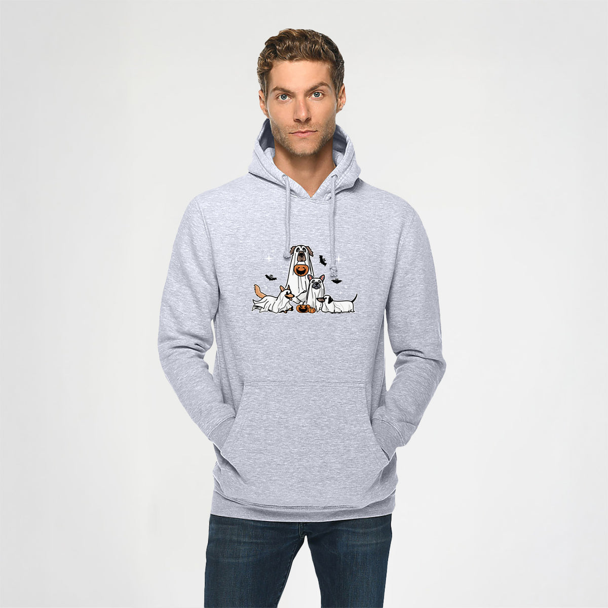 Vibrant Ghost Pups - Heavyweight Fleece Hoodie
