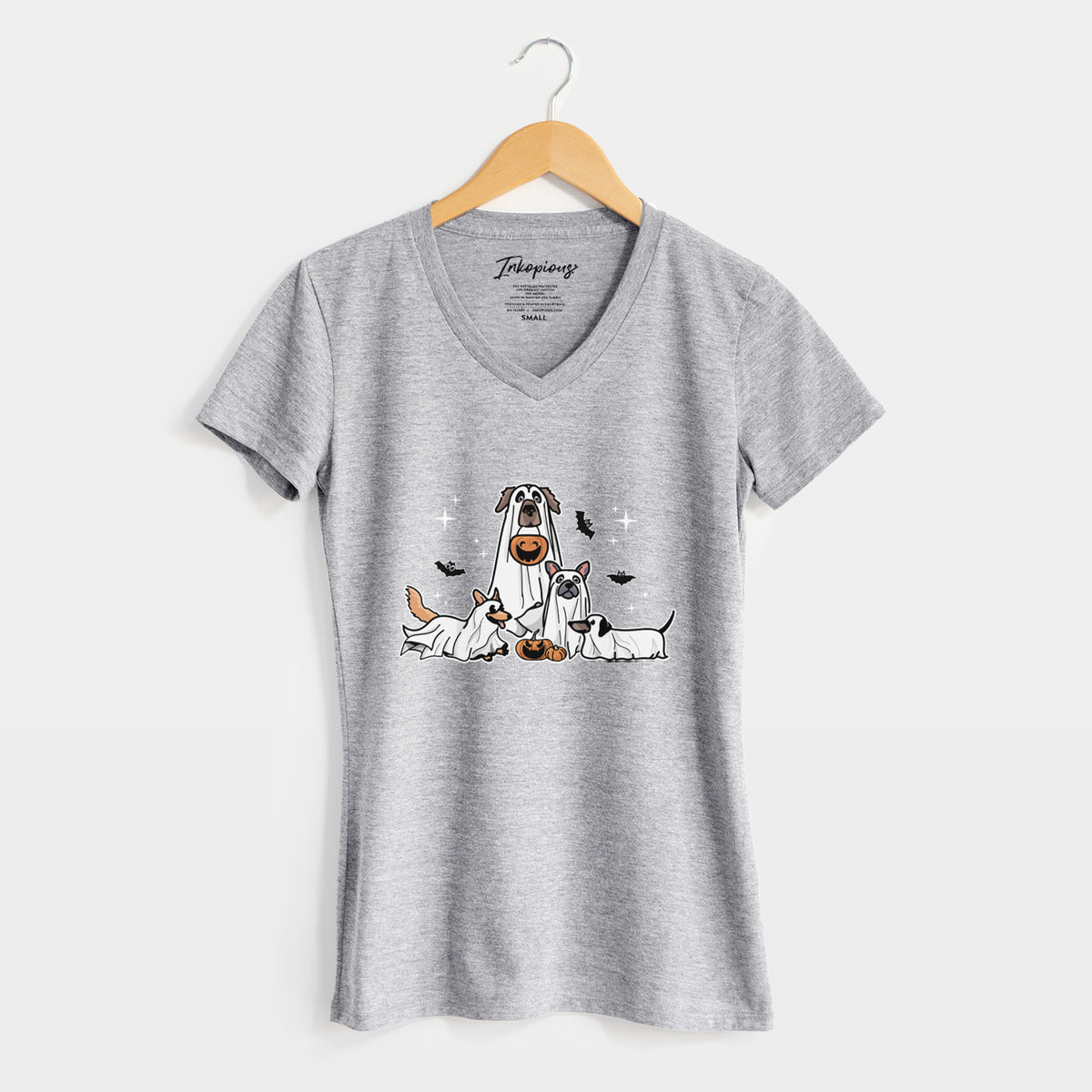 Vibrant Ghost Pups - Women&#39;s Perfect V-neck Shirt