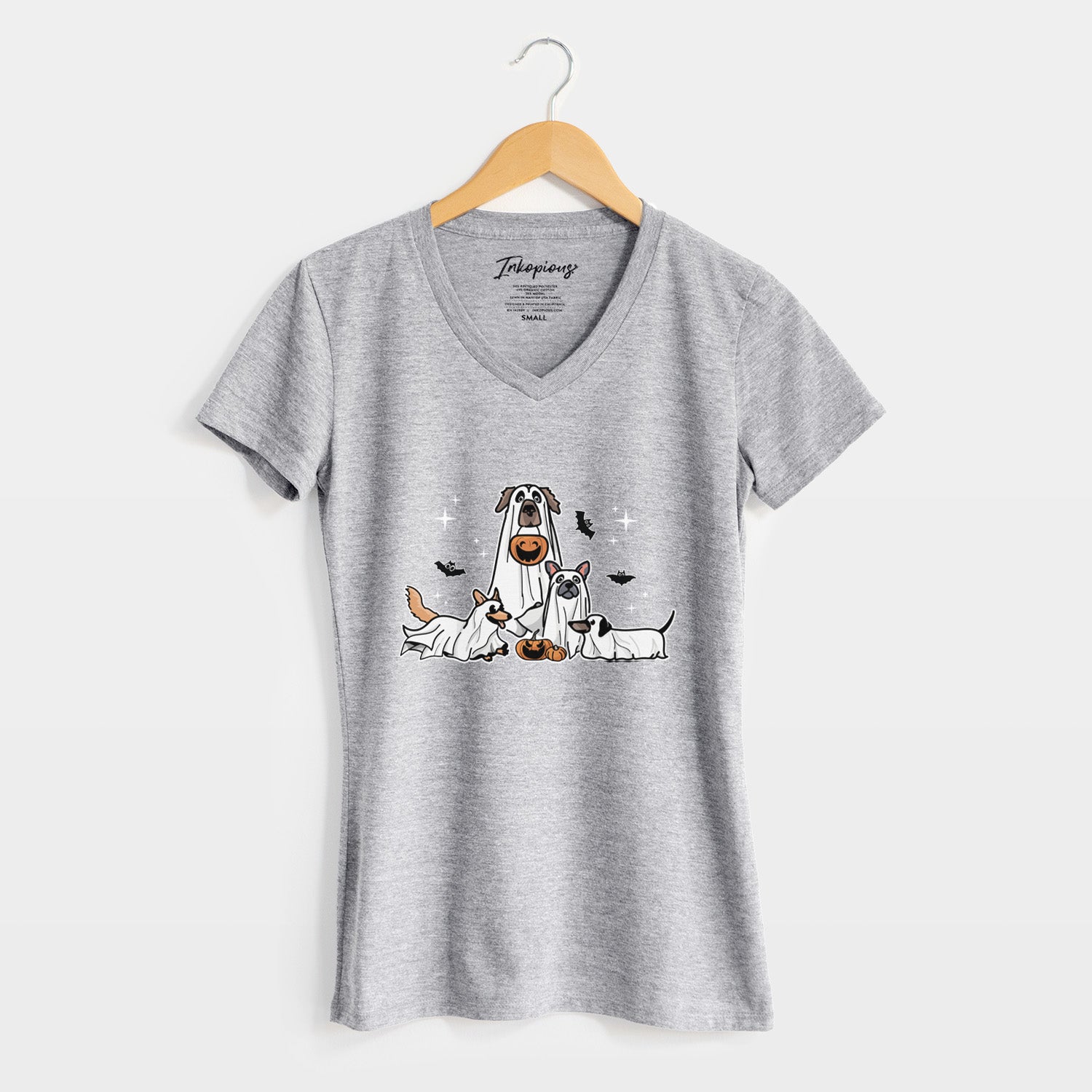 Vibrant Ghost Pups - Women's Perfect V-neck Shirt