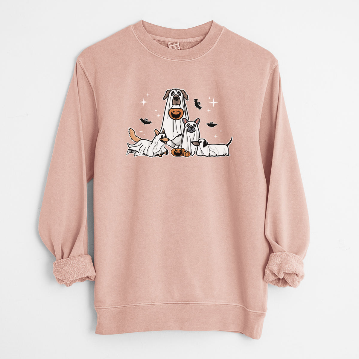 Vibrant Ghost Pups - Unisex Pigment Dyed Crew Sweatshirt