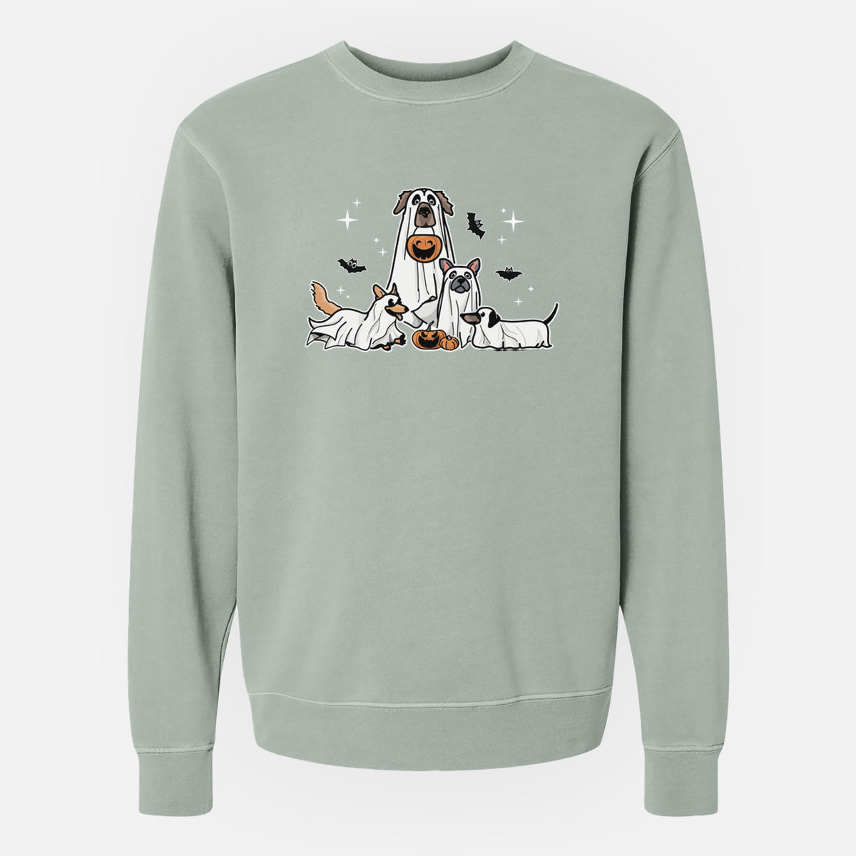 Vibrant Ghost Pups - Unisex Pigment Dyed Crew Sweatshirt