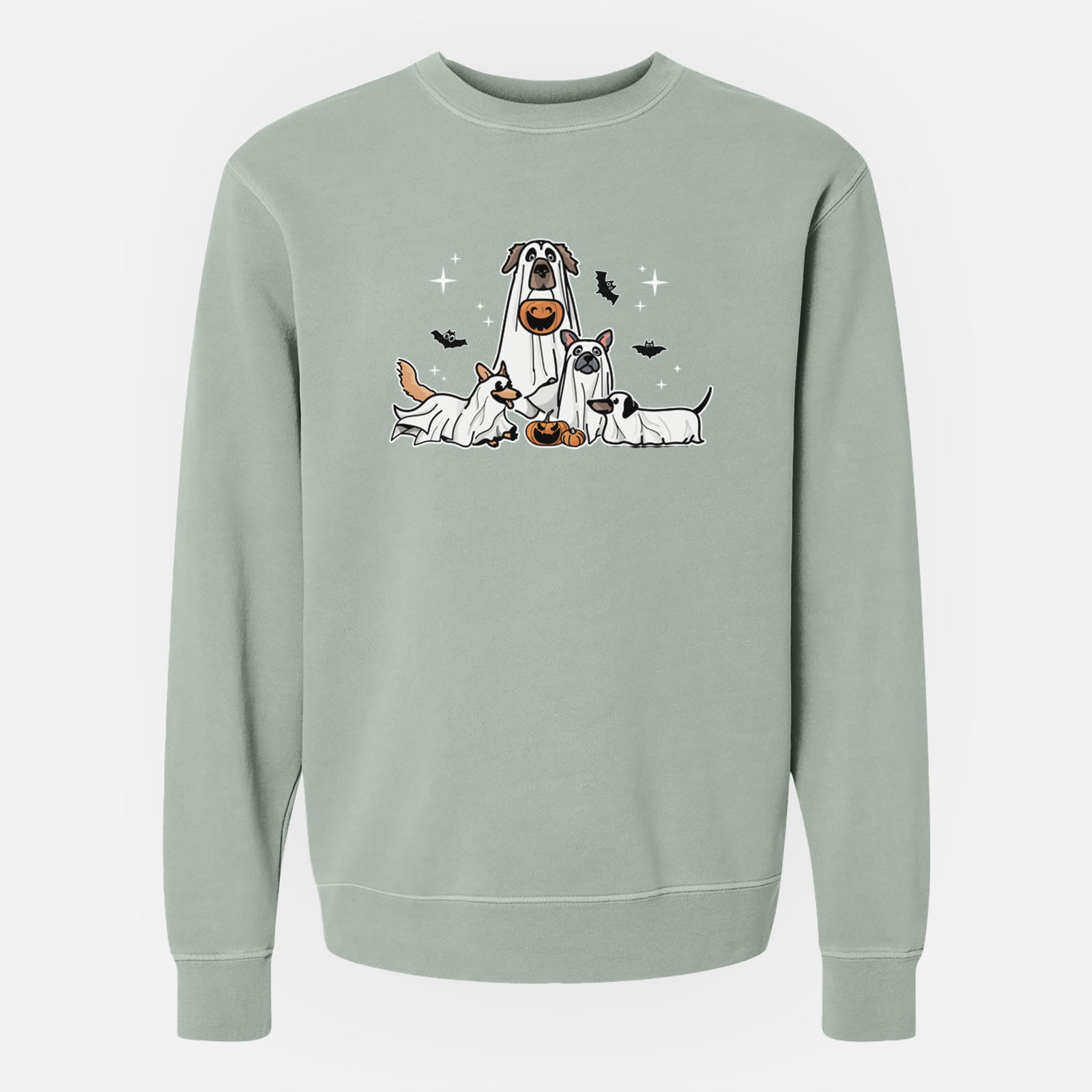 Vibrant Ghost Pups - Unisex Pigment Dyed Crew Sweatshirt