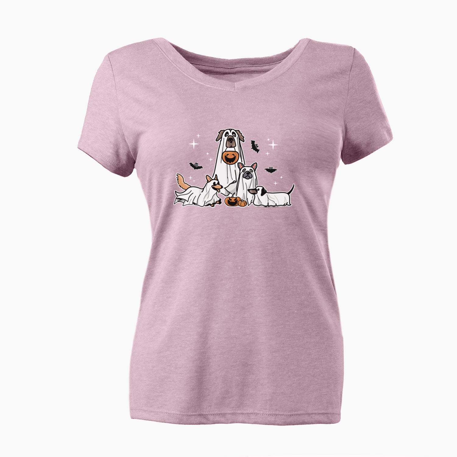 Vibrant Ghost Pups - Women's Perfect V-neck Shirt