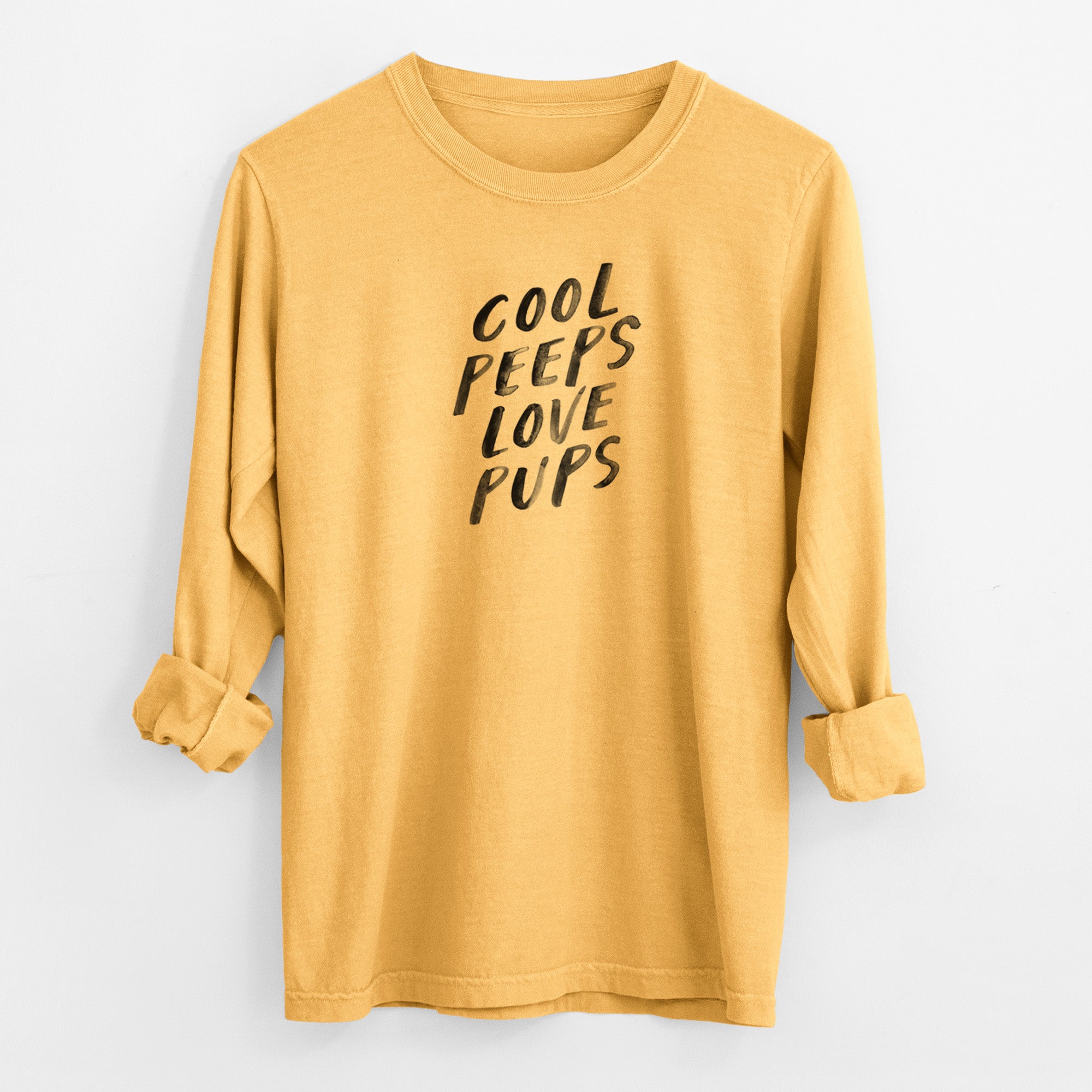 Cool Peeps Love Pups - Men's Heavyweight 100% Cotton Long Sleeve