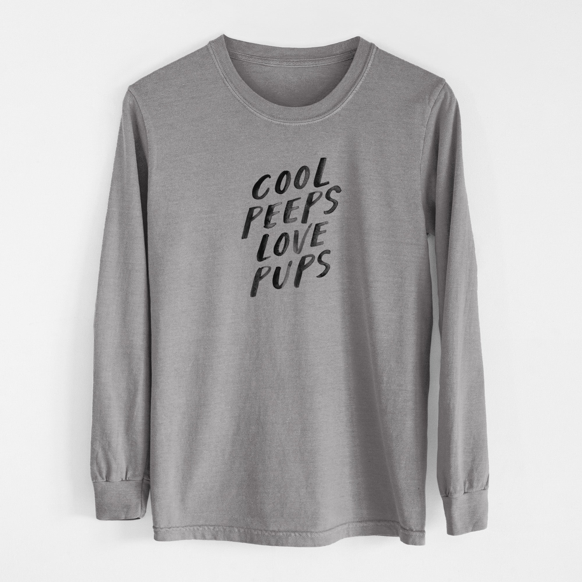 Cool Peeps Love Pups - Men's Heavyweight 100% Cotton Long Sleeve