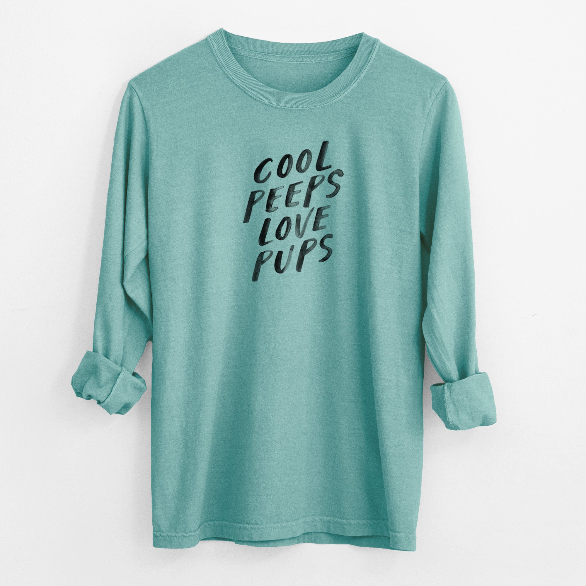 Cool Peeps Love Pups - Men's Heavyweight 100% Cotton Long Sleeve