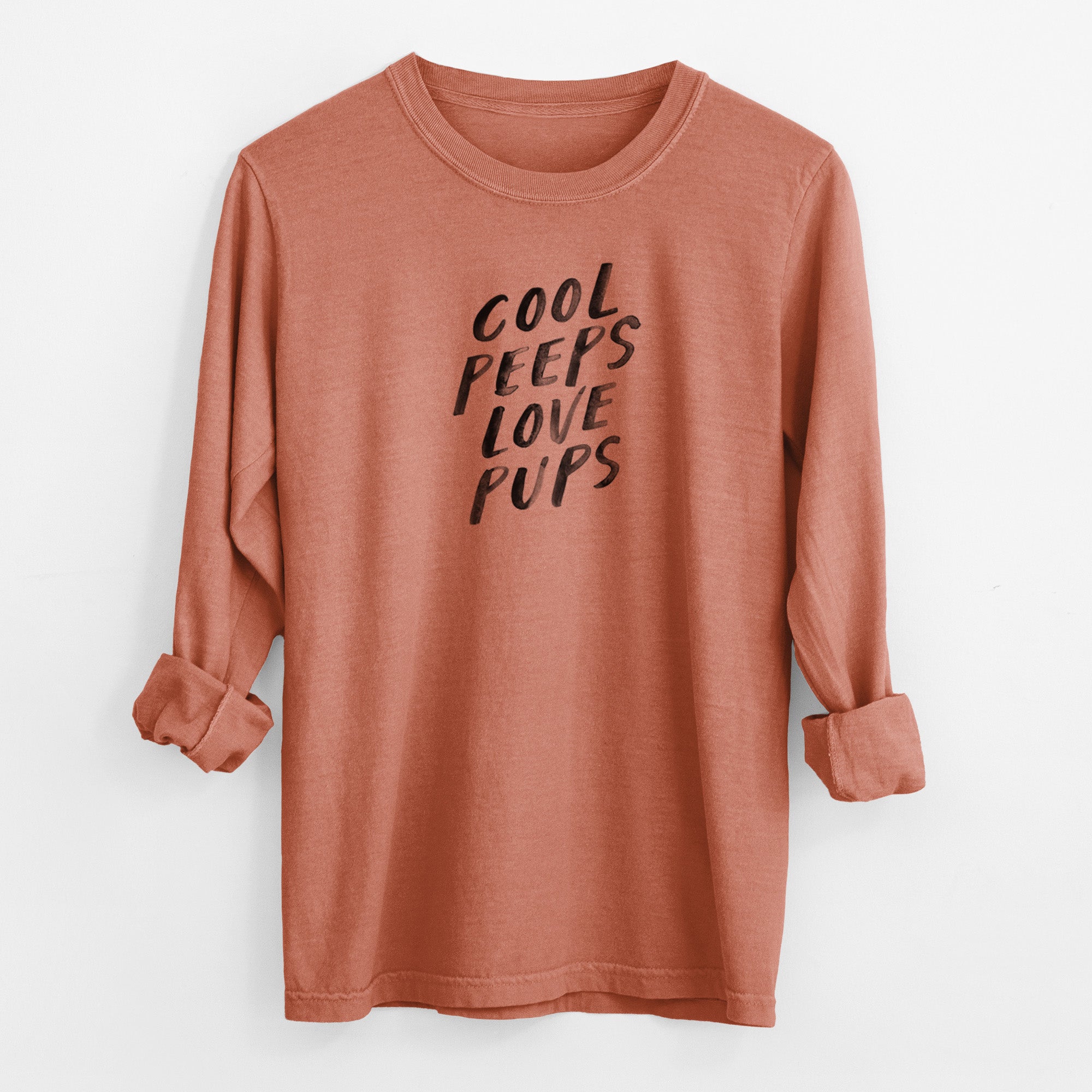 Cool Peeps Love Pups - Men's Heavyweight 100% Cotton Long Sleeve