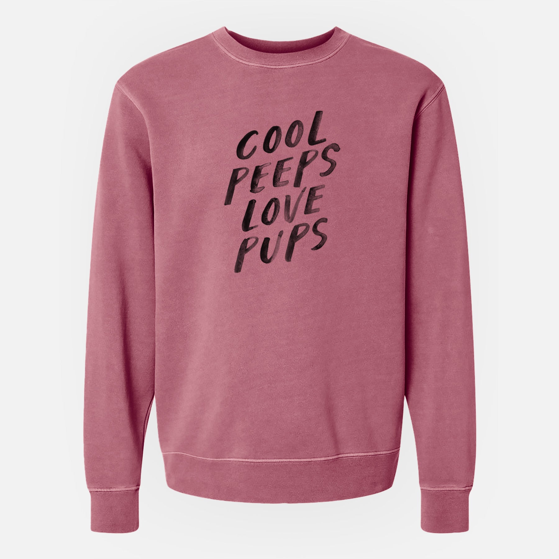 Cool Peeps Love Pups - Unisex Pigment Dyed Crew Sweatshirt