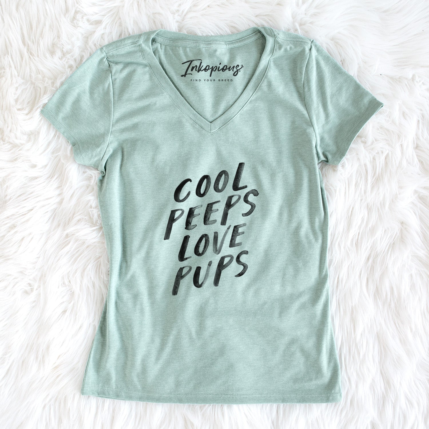 Cool Peeps Love Pups - Women's Perfect V-neck Shirt
