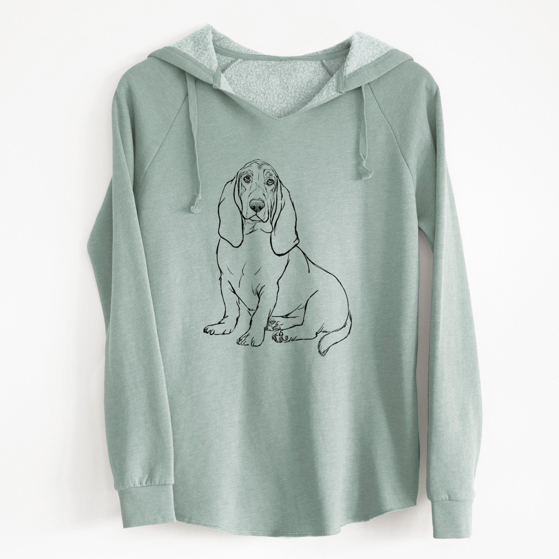 Doodled Blueberry the Basset Hound - Cali Wave Hooded Sweatshirt