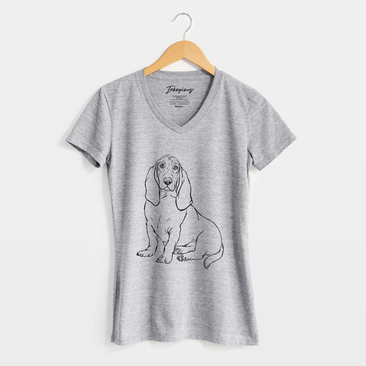 Doodled Blueberry the Basset Hound - Women's Perfect V-neck Shirt
