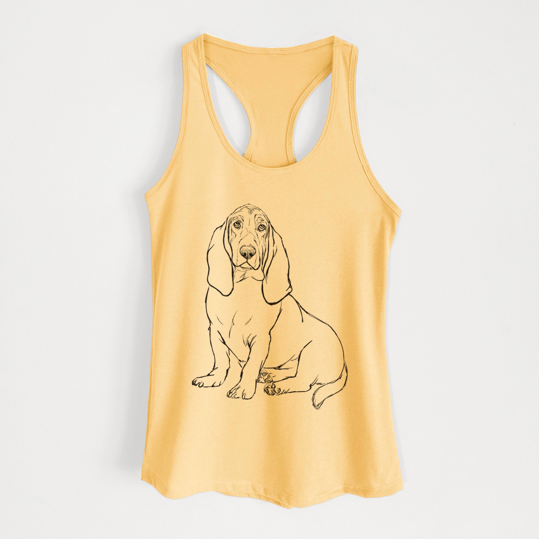 Doodled Blueberry the Basset Hound - Women's Racerback Tanktop