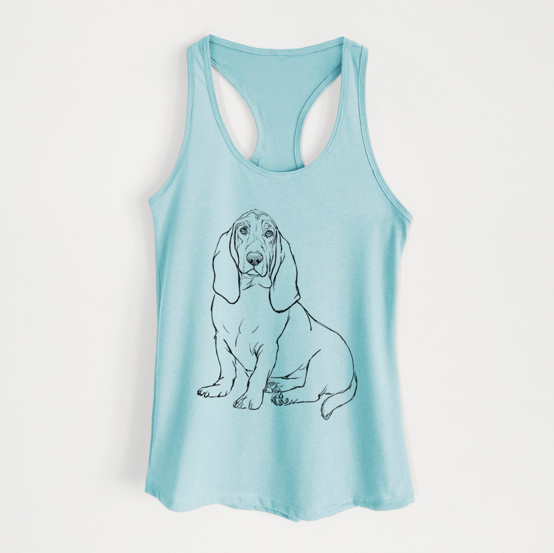 Doodled Blueberry the Basset Hound - Women's Racerback Tanktop