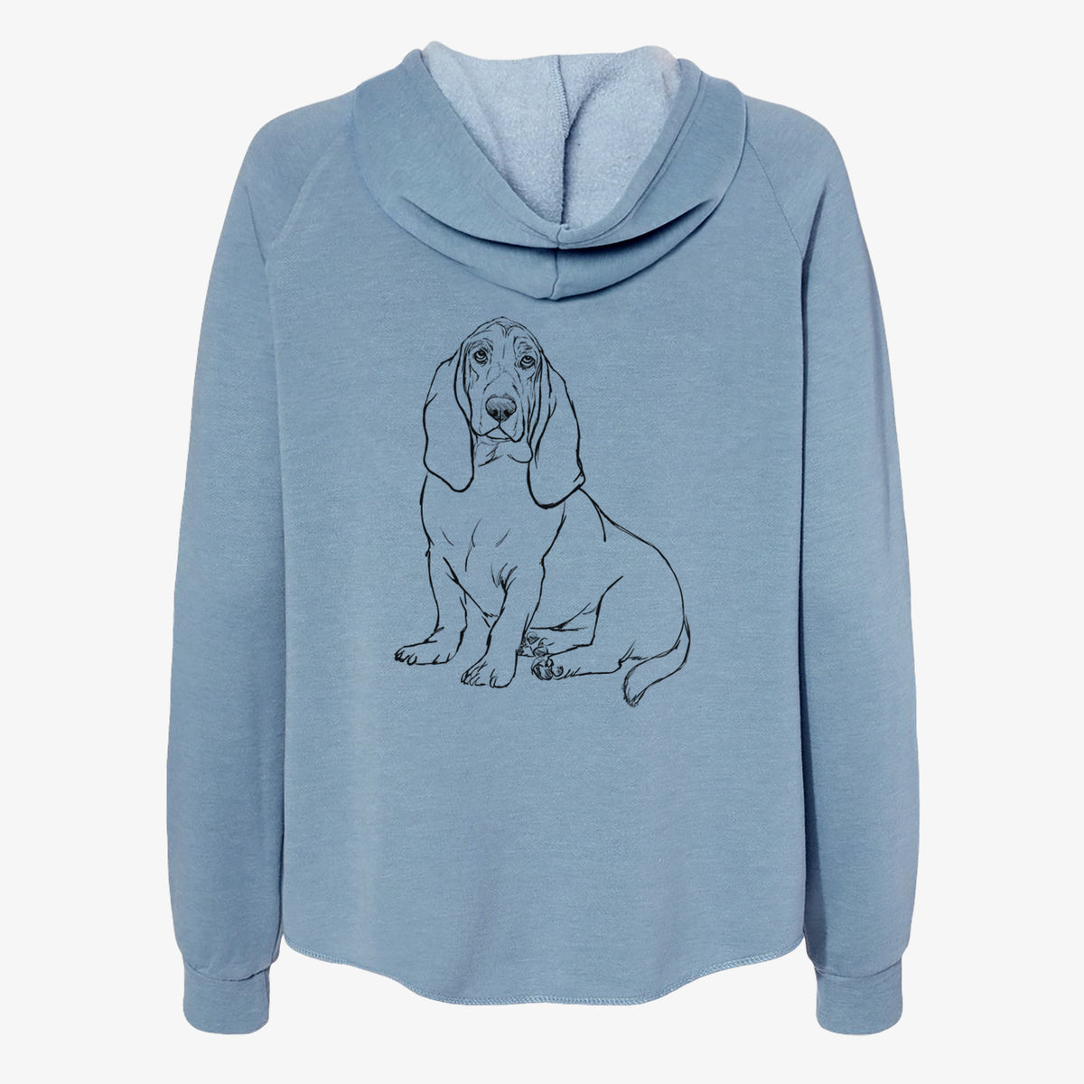 Doodled Blueberry the Basset Hound - Women's Cali Wave Zip-Up Sweatshirt
