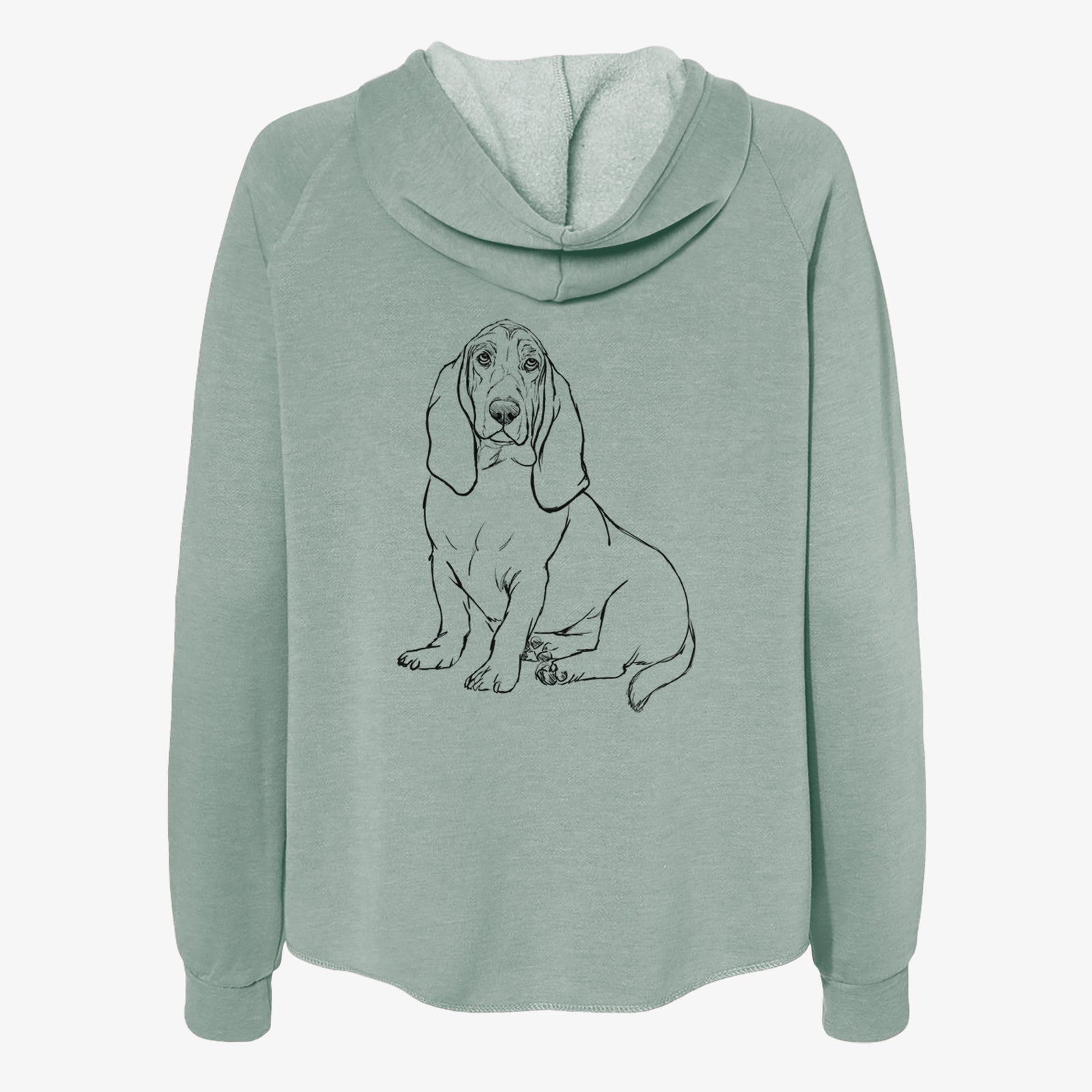 Doodled Blueberry the Basset Hound - Women's Cali Wave Zip-Up Sweatshirt