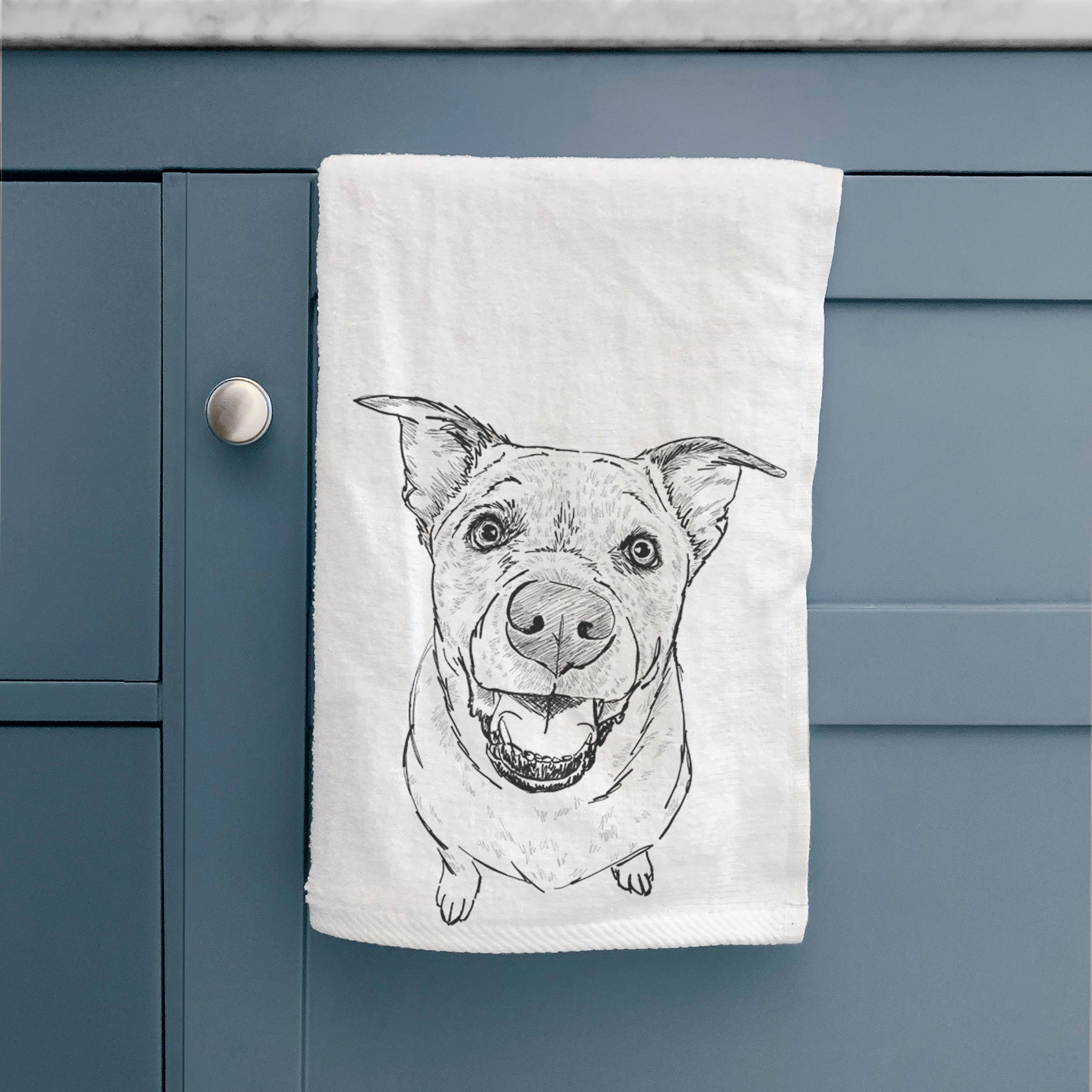 Doodled Boulder the Boxer/Heeler/Corgi Decorative Hand Towel