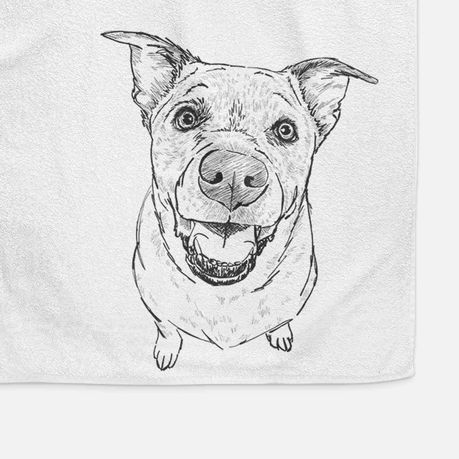 Doodled Boulder the Boxer/Heeler/Corgi Decorative Hand Towel