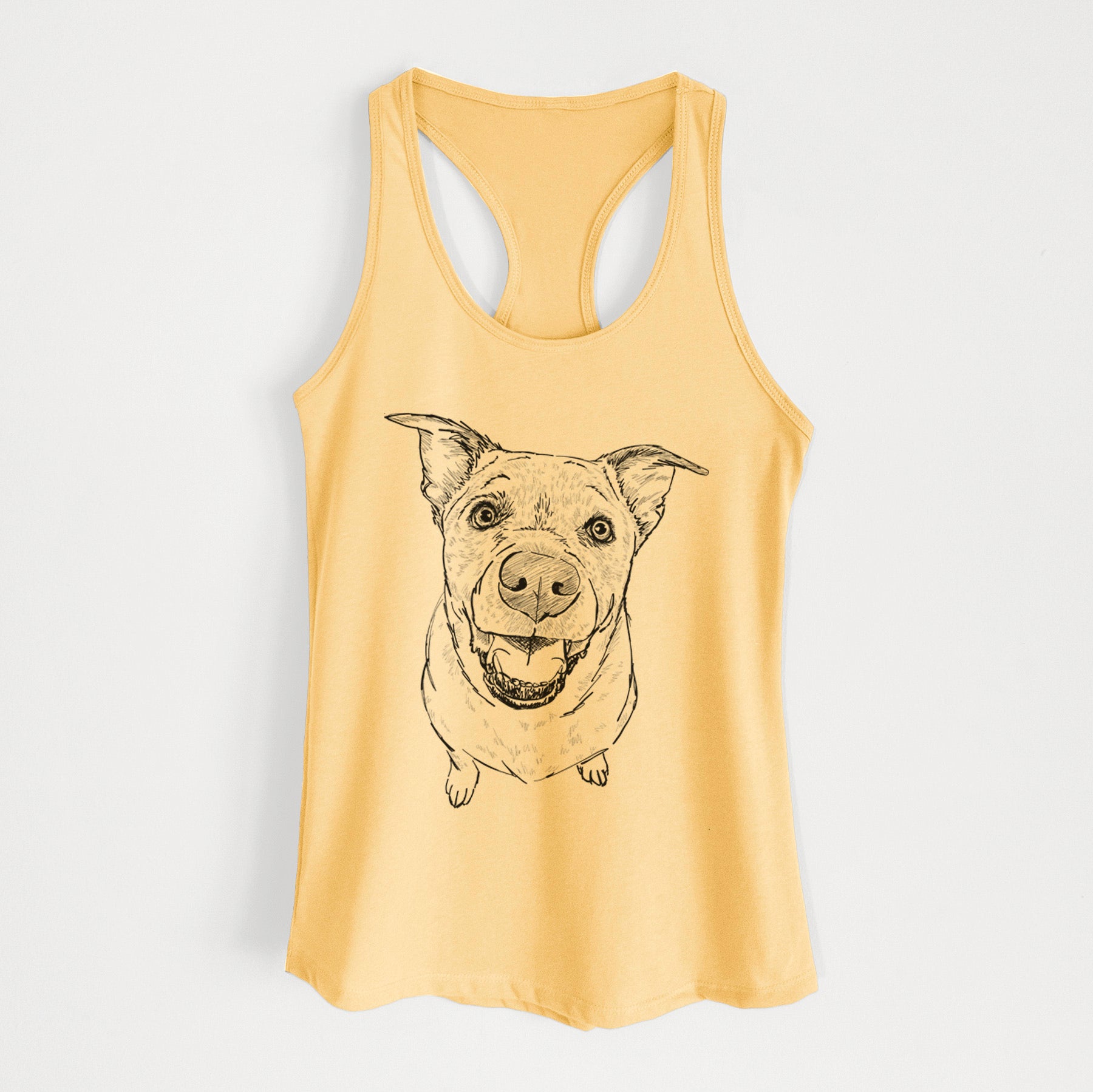 Doodled Boulder the Boxer/Heeler/Corgi - Women's Racerback Tanktop